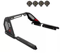 Vigor Roll Bar Black Horse incl.Pair of 7.0 in Dia. led Lights w/Black Trim Rings Modular Compatible with 07-25 Silverado 1500|07-25 Sierra 1500|09-10 Ram 1500|09-25 F-150|07-25 Tundra