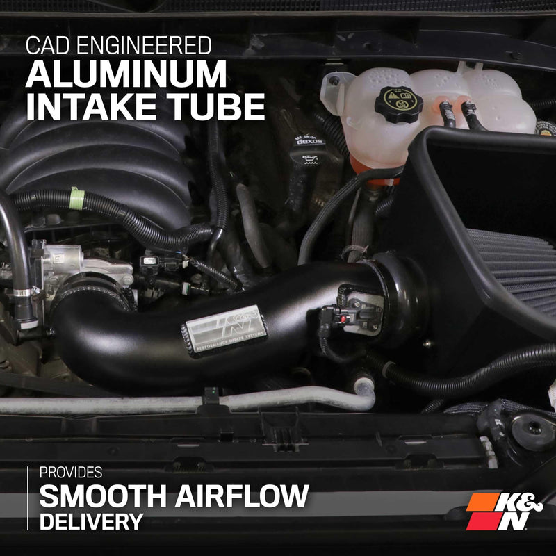 Cold Air Intake System K&N: Dry-Flow Air Filter, Increase Performance & Towing: Compatible with 2019-2025 Chevy/GMC/Cadillac Silverado 1500, Suburban, Tahoe, Sierra 1500, Yukon, Escalade, 71-3110