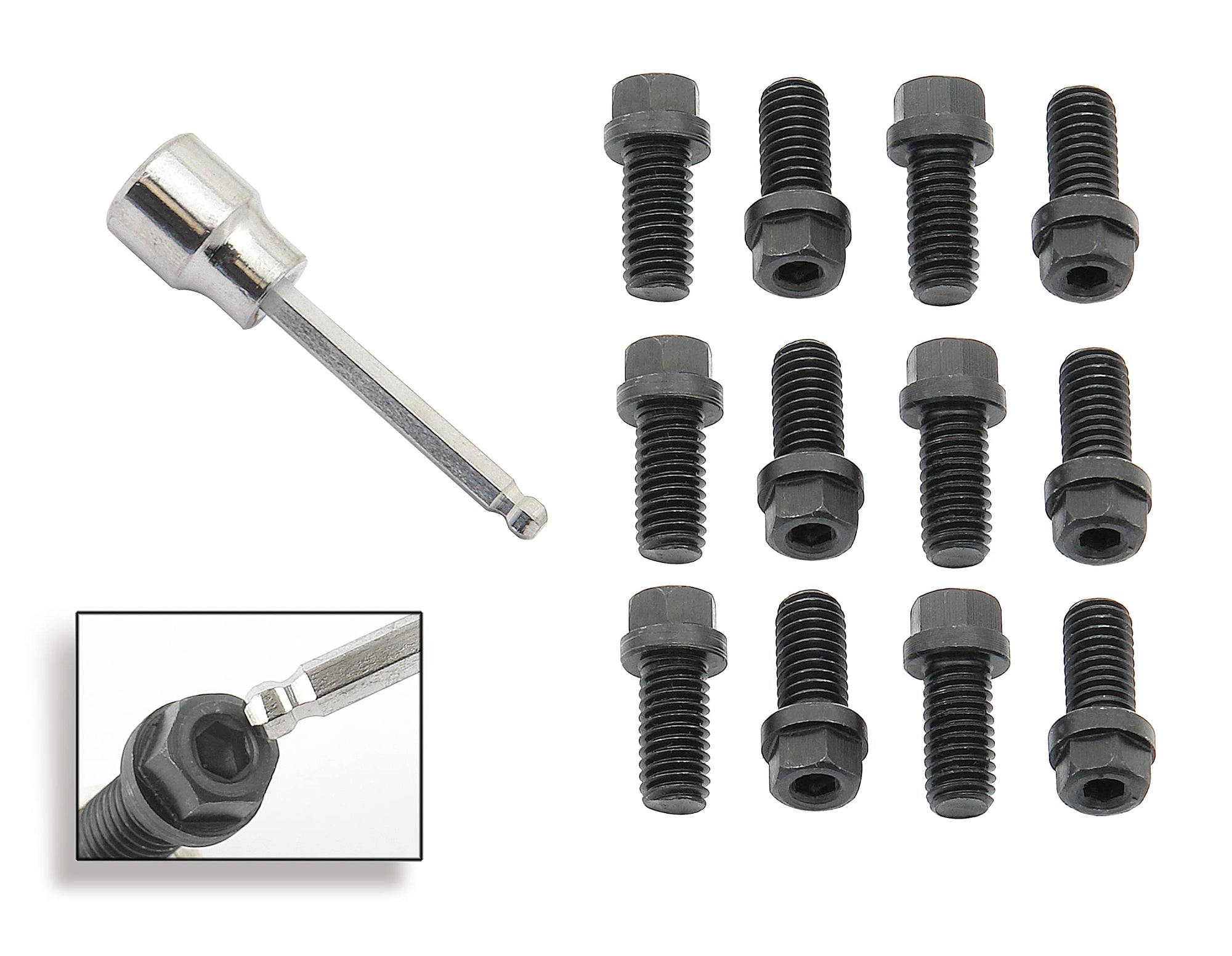 Hex Head Mr. Gasket 3420G Header Bolt , Black