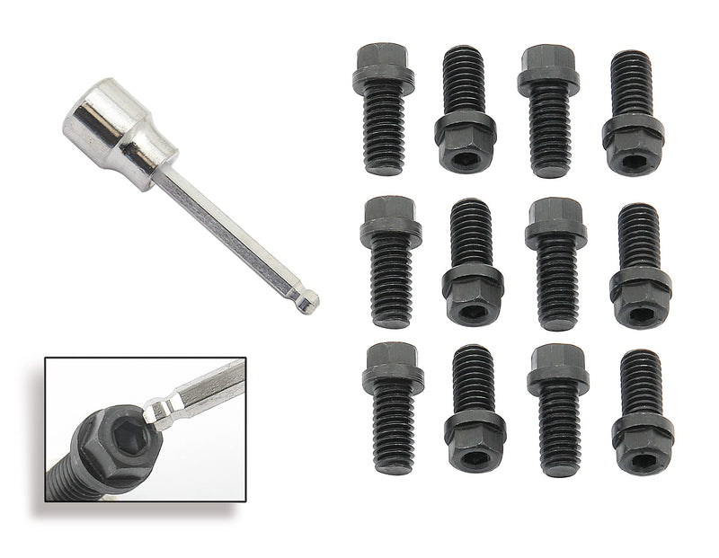 Hex Head Mr. Gasket 3420G Header Bolt , Black