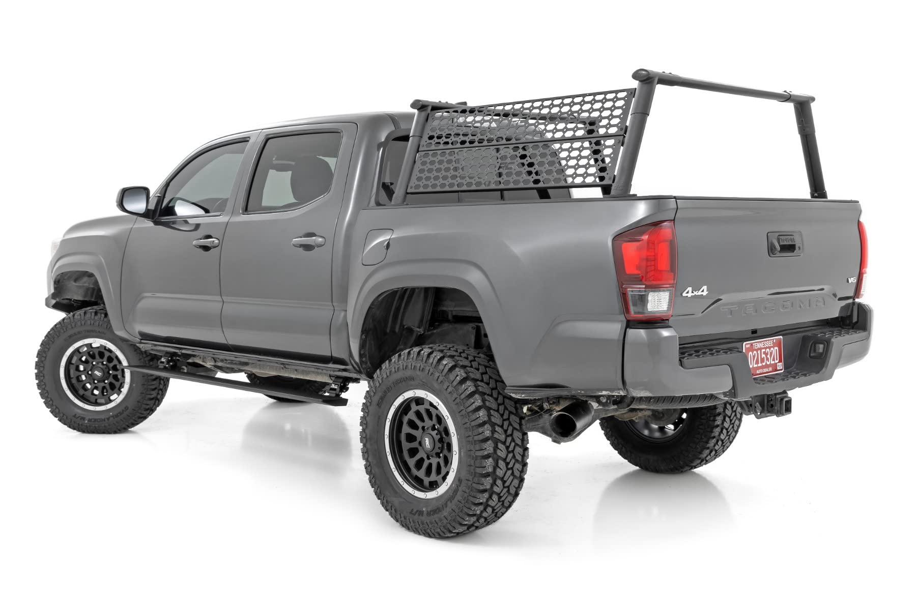 Power Running Boards Rough Country with LED Step Lights for Toyota Tacoma, Double Cab (2005-2023) - Dual Motor i-Force Electric Powerstep Board & Retractable Truck Steps