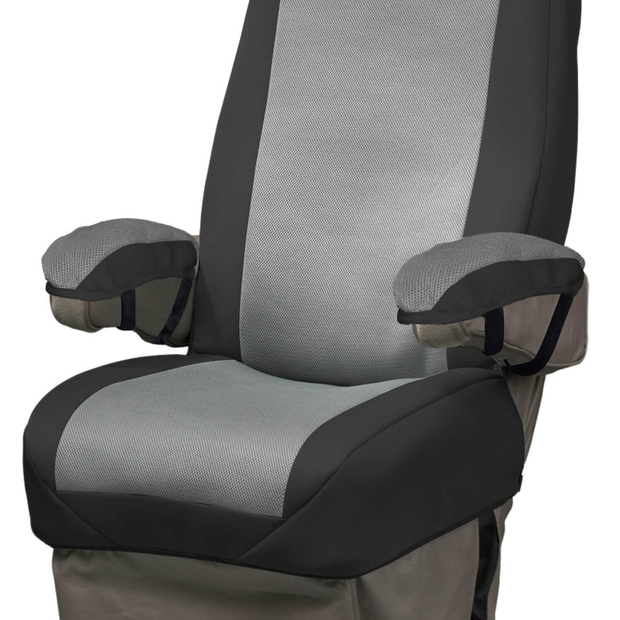 Covercraft Universal Seat Glove Seat Cover for RVs and Vans, Single Bucket Seat (Black/Gray)