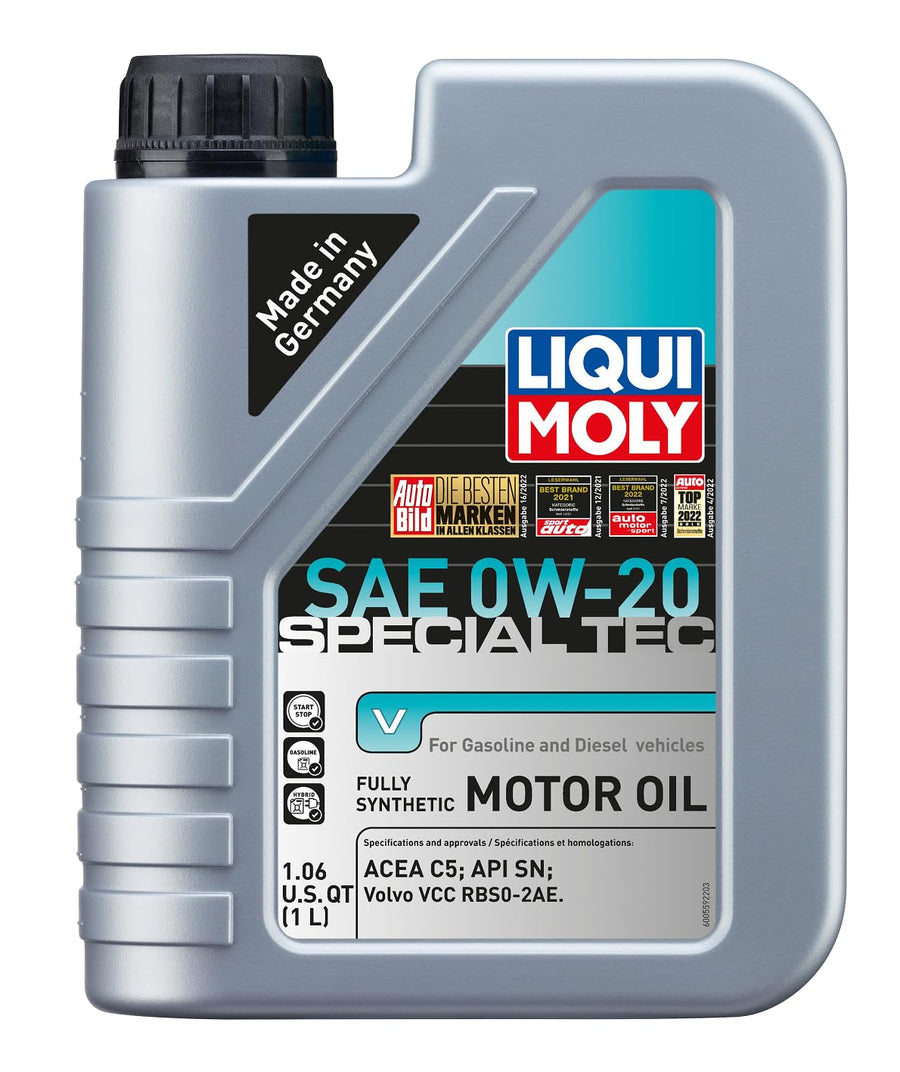 LIQUI MOLY SAE 0W-20 Special Tec V | 1 L | Fully synthetic engine oil | SKU: 20198