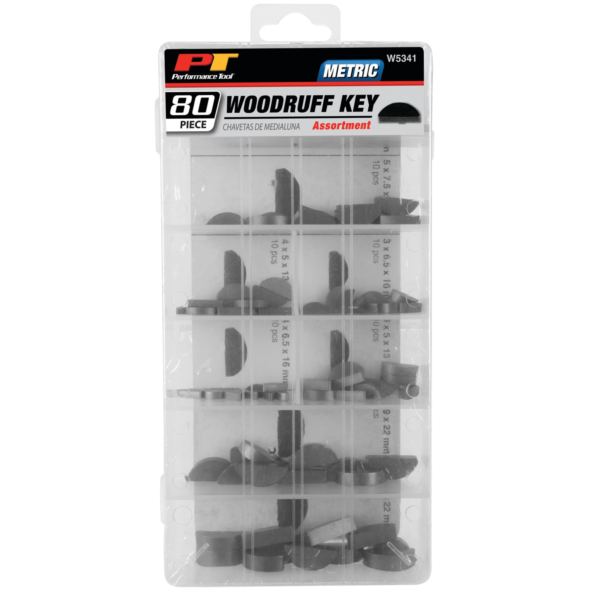 Woodruff Key Assortment Performance Tool W5341 80pc Metric