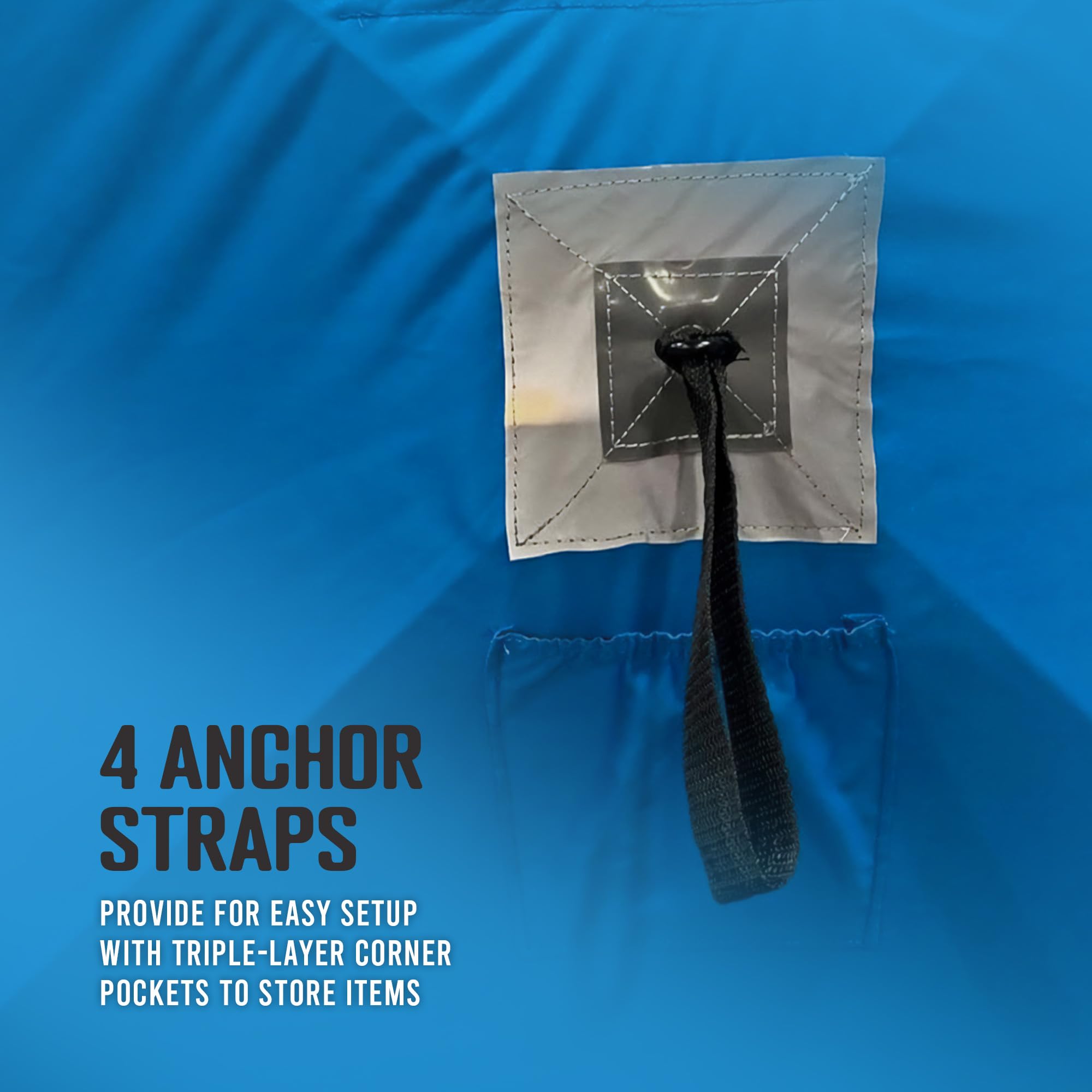 CLAM 14476 C-560 Portable Pop Up Ice Fishing Angler Hub Shelter Tent 3 to 4 Person 7.5 Foot with Anchors, Tie Ropes, and Carrying Bag