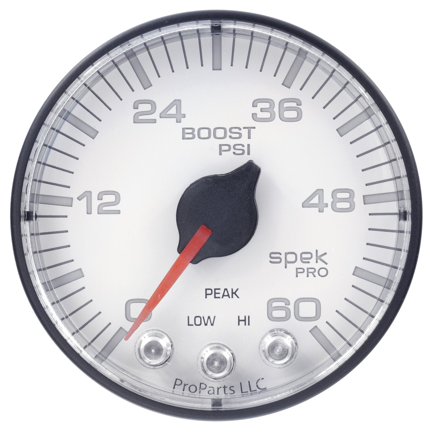 Gauge AUTO METER P304128 Boost (Spek-Pro 2 1/16", 60Psi, Stepper Motorwith Peak & Warn, Wht/Blk, Spek-Pro)