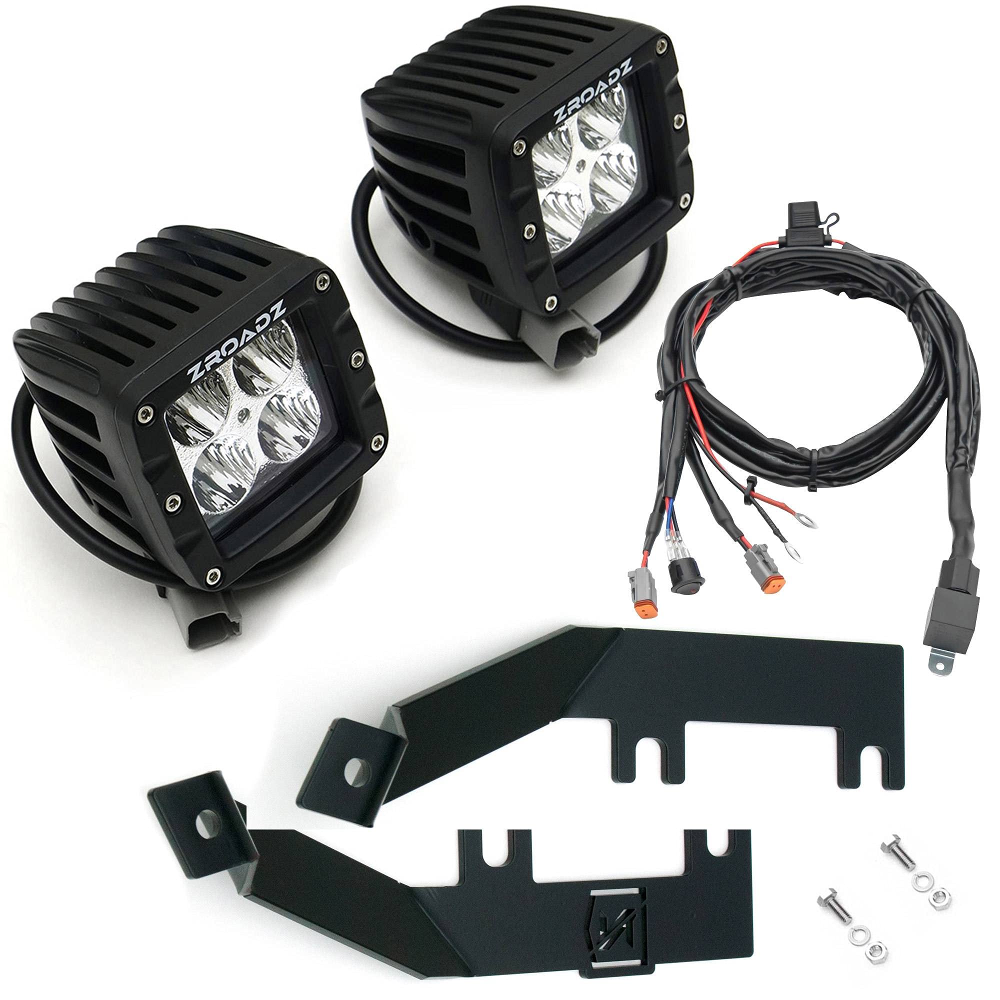 ZROADZ 2-LED Pod Light KIT Black A-Pillar Z365631-KIT2 2008-2010 FORD F250/350