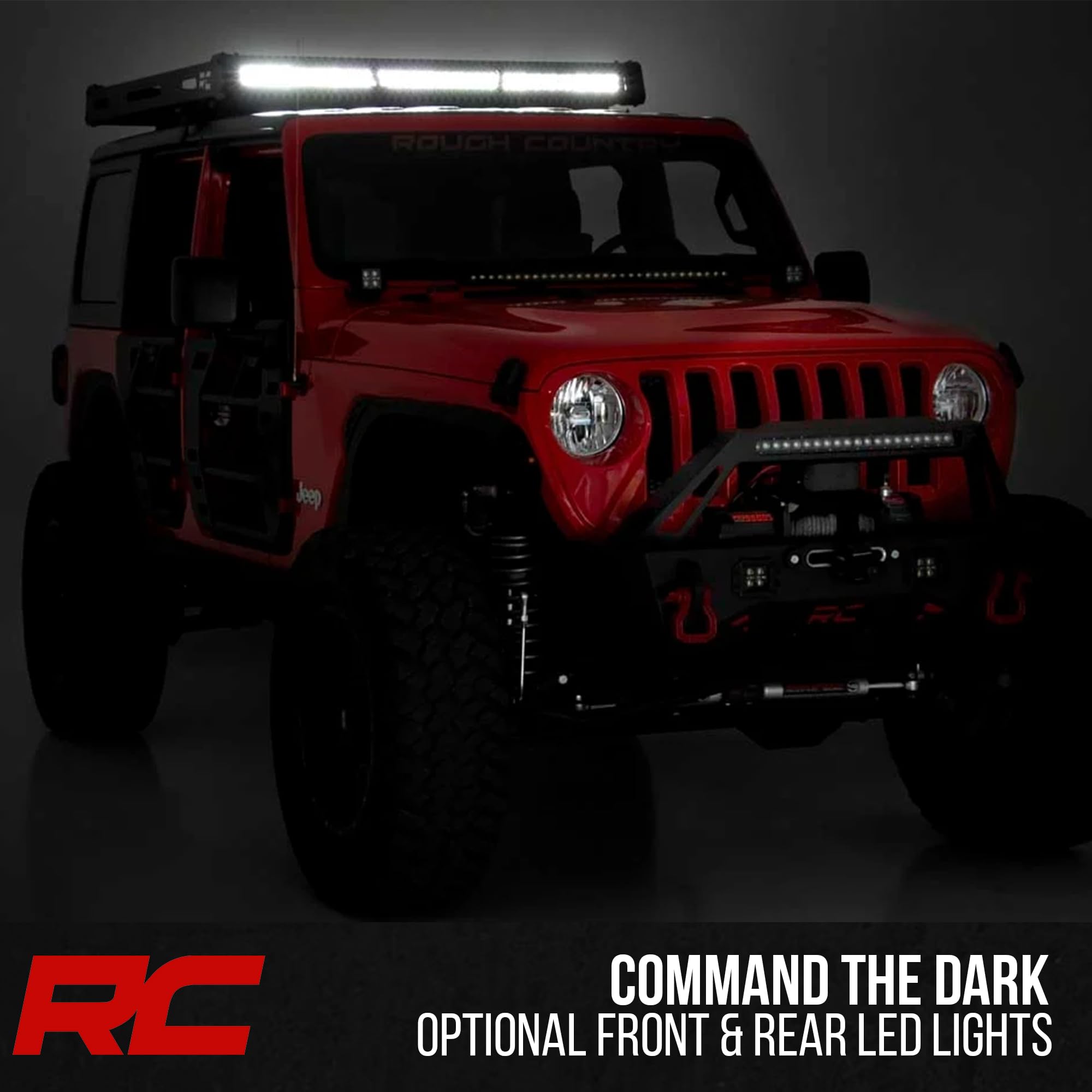 Rough Country Roof Rack for Jeep Wrangler JL (2021–2024) & Unlimited (2018–2025) - Cargo Rack Heavy-Duty, Freedom Top Compatible, Low-Profile Overland Design