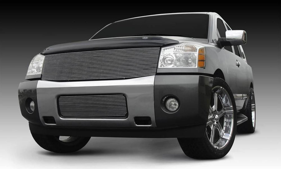Horizontal T-Rex 20780 Aluminum Polished Finish Replacement Billet Grille for Nissan Titan Armada