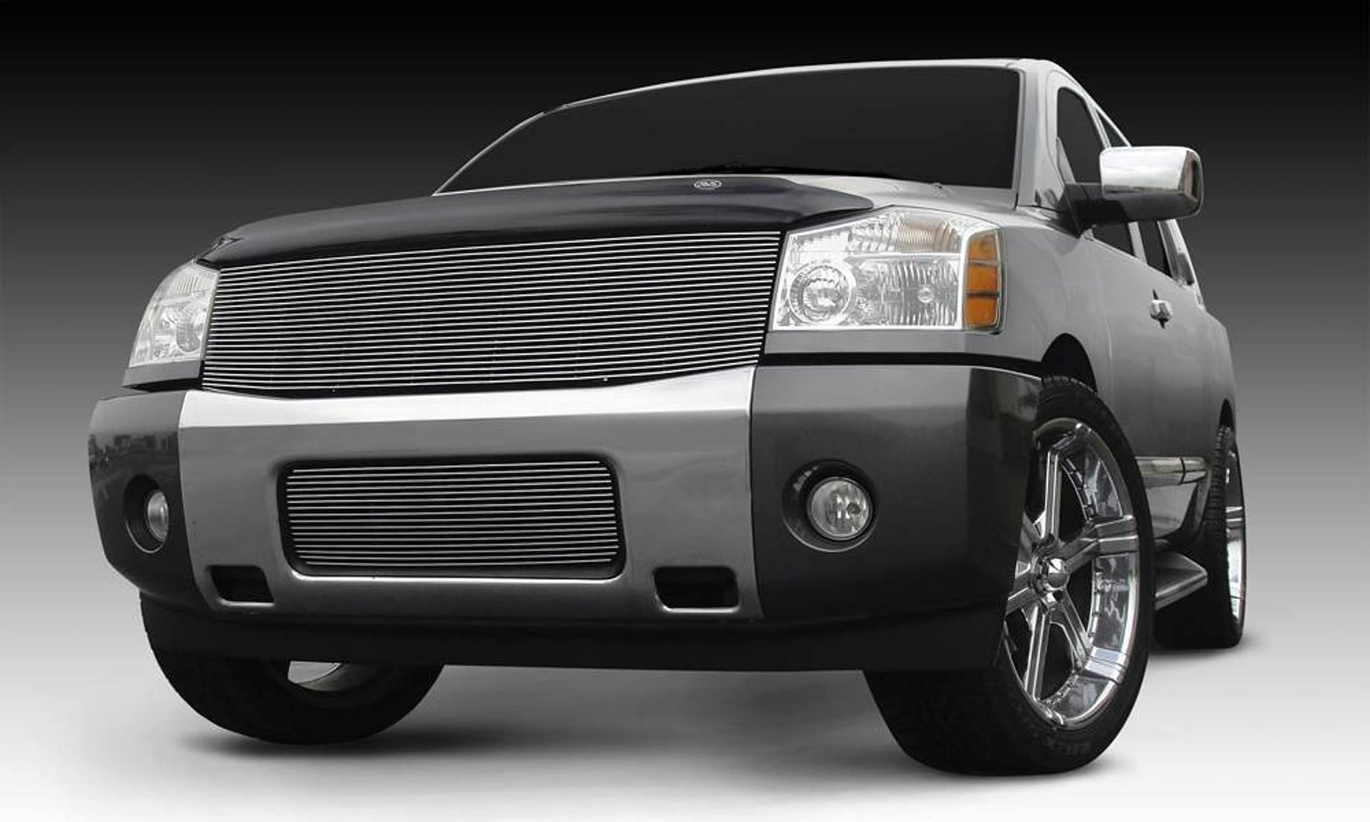 Horizontal T-Rex 20780 Aluminum Polished Finish Replacement Billet Grille for Nissan Titan Armada