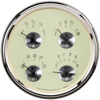 Prestige Series Auto Meter 2010 Antique Ivory Quad Gauge