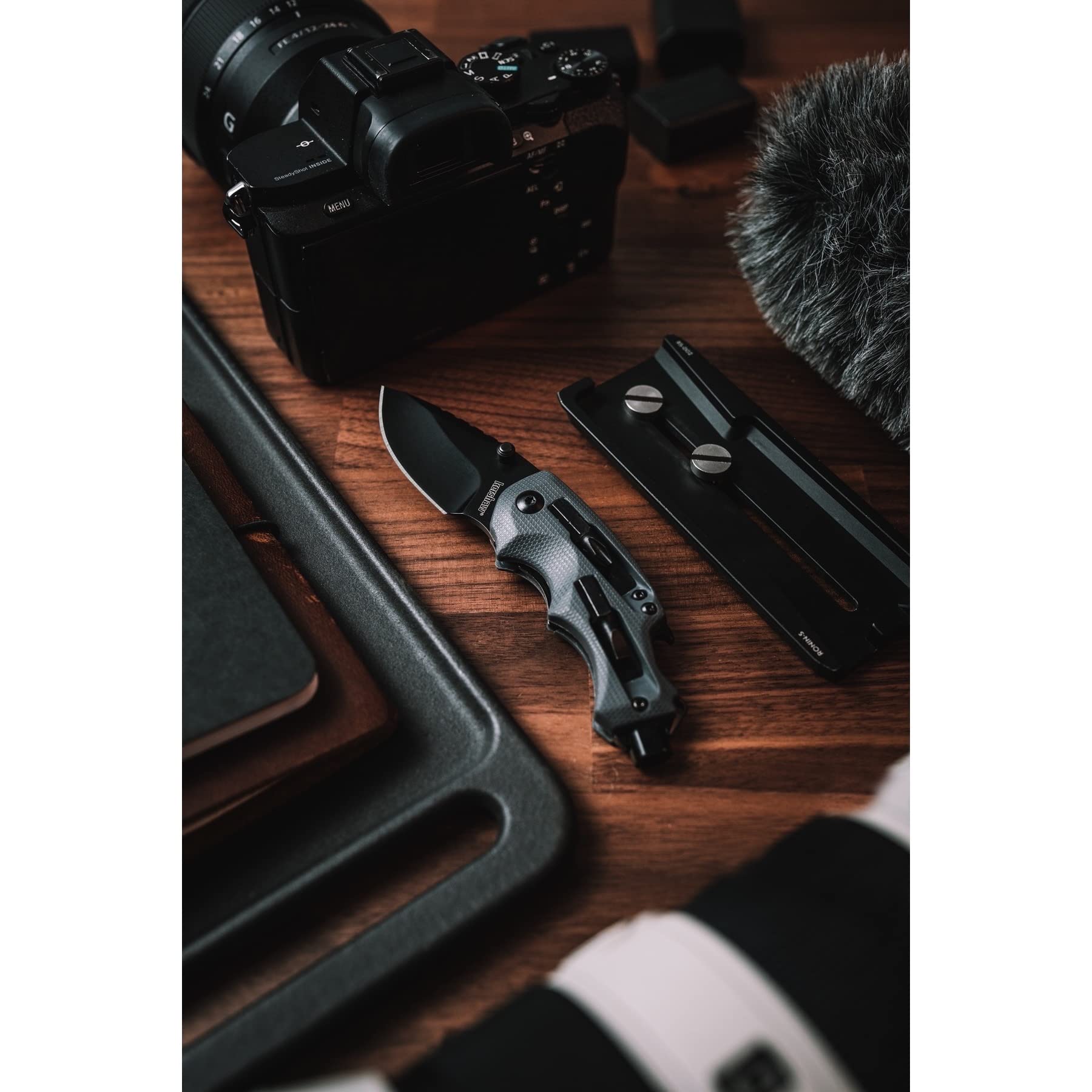 Kershaw DIY Shuffle Compact Multifunction Pocket Knife (8720), 2.4 Inch 8Cr13MoV Steel Blade with Black Oxide Coating, Every Day Utility Knife with Carbon Strength and High Tech Function, 3.5 oz.