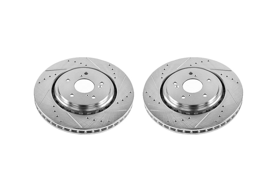 Power Stop Front JBR1589XPR Drilled and Slotted Rotor Pair For Acura MDX 2014-2016, Acura TLX 2015-2020 [Model Specific]