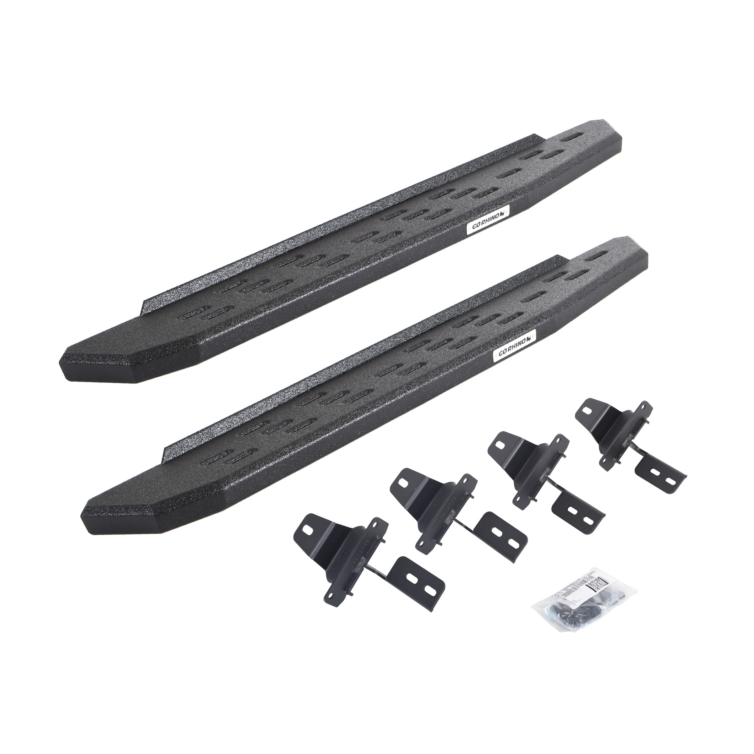 Go Rhino Running Boards & Brackets RB30 | Galvanized Steel, Protective Bedliner Coating | 69692748T | Fits 2018-2024 Jeep Wrangler JL, 2-Door