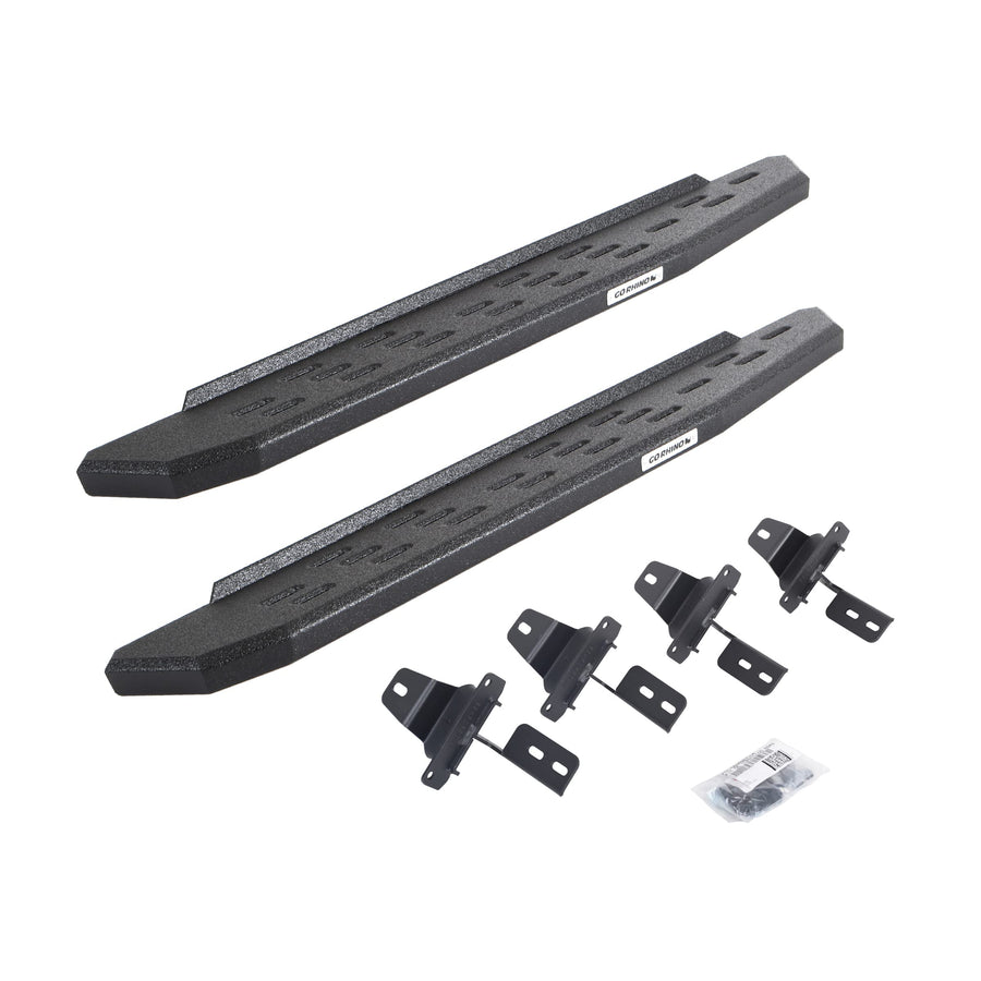 Go Rhino Running Boards & Brackets RB30 | Galvanized Steel, Protective Bedliner Coating | 69692748T | Fits 2018-2024 Jeep Wrangler JL, 2-Door