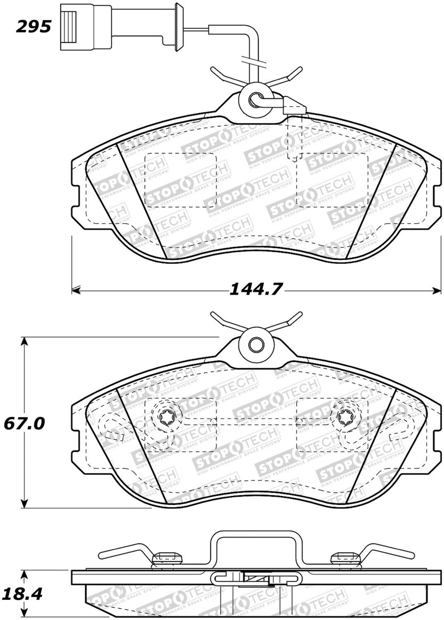 Front StopTech 308.04190 Brake Pads with Shims Street