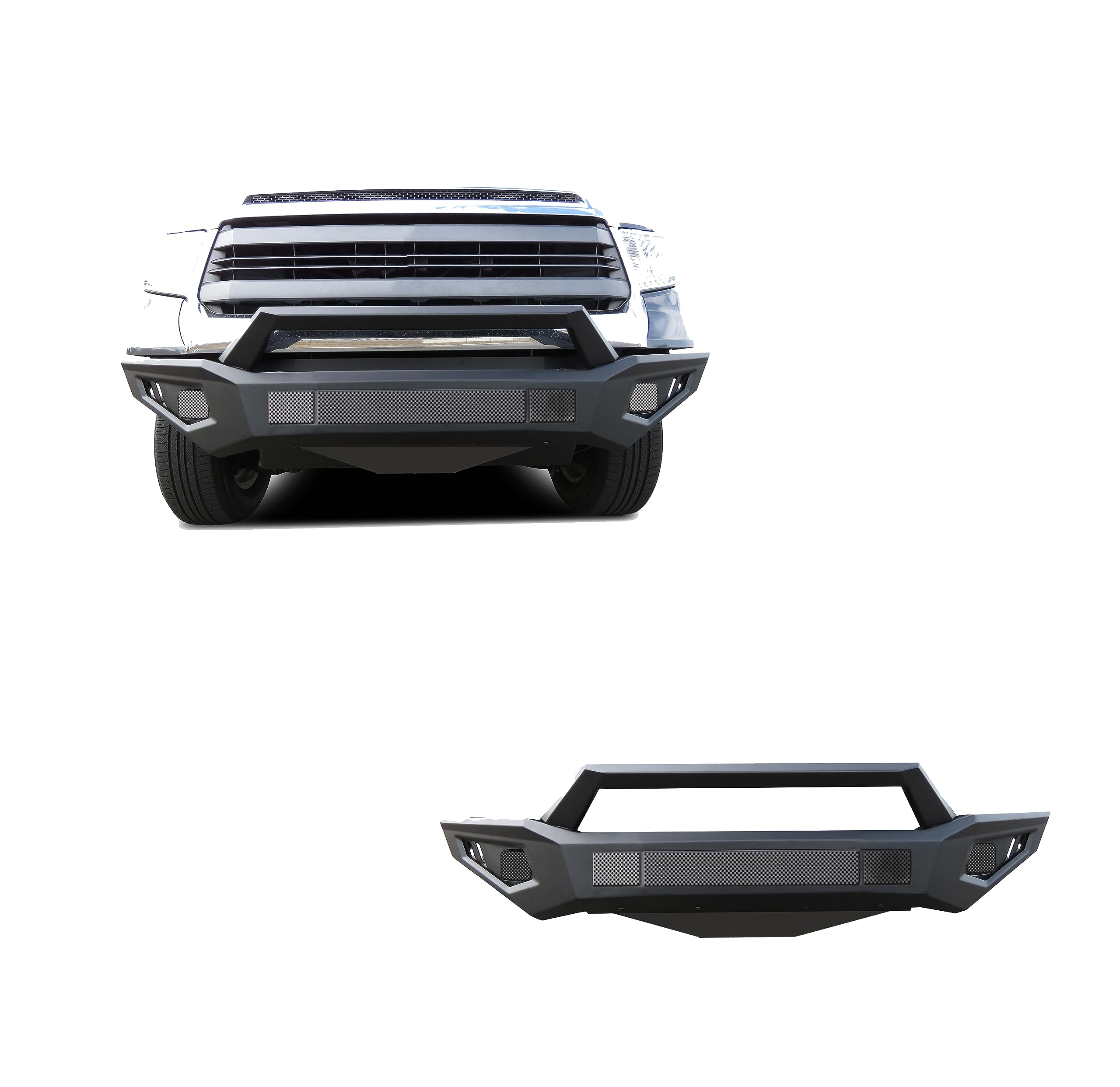Armour II Heavy Duty Black Horse Front Bumper Matte Black Compatible with 2014-2021 Toyota Tundra-AFB-TU19