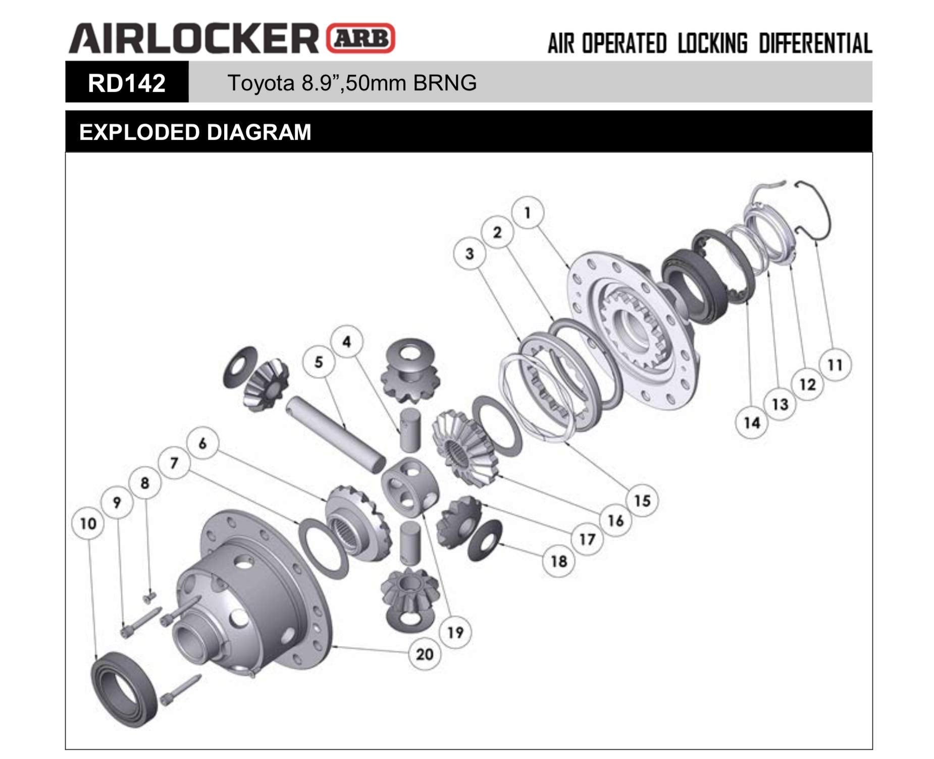 Air Locking ARB Differential RD142