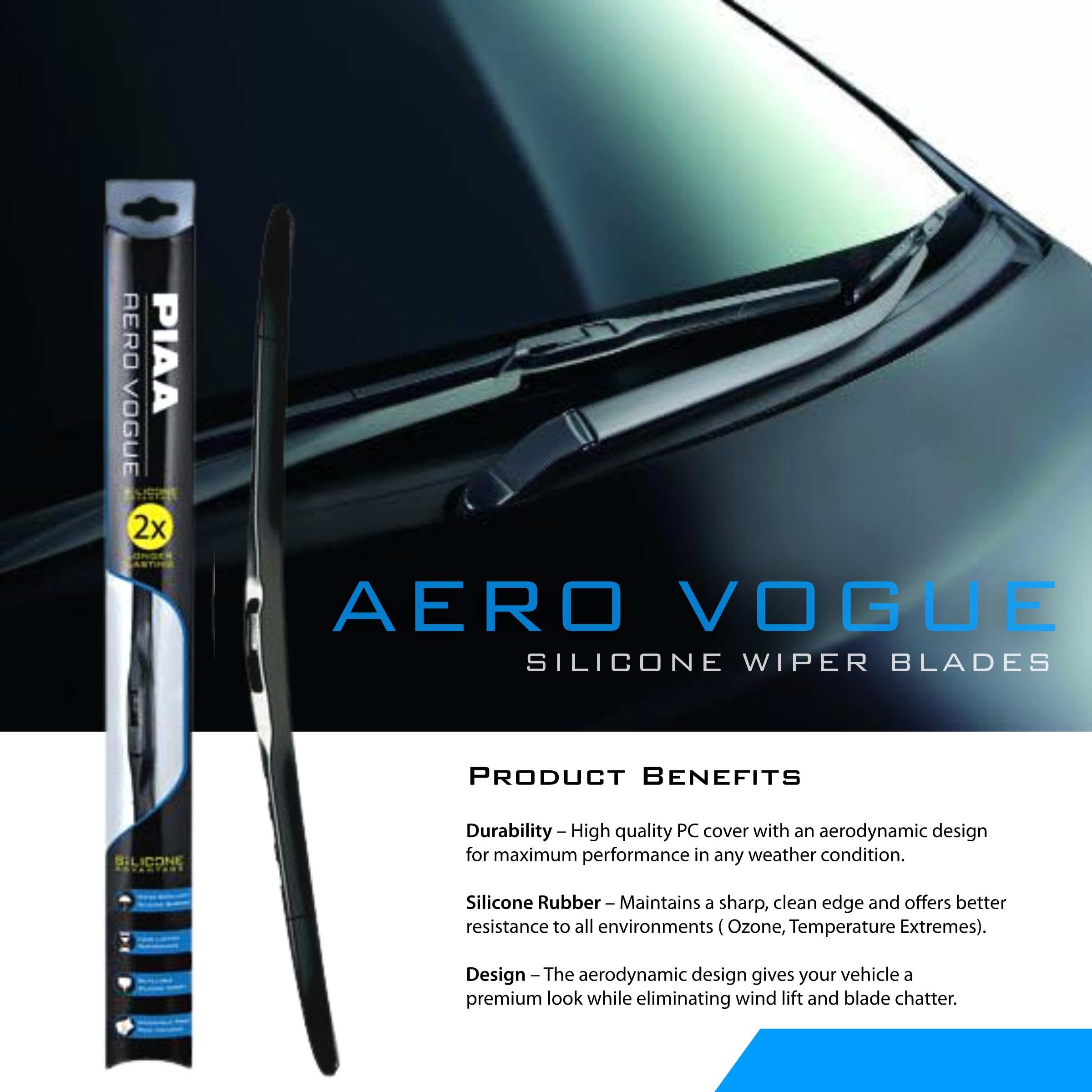 Aero Vogue PIAA Silicone Wiper Blade - 20" 500mm (Pack of 1)