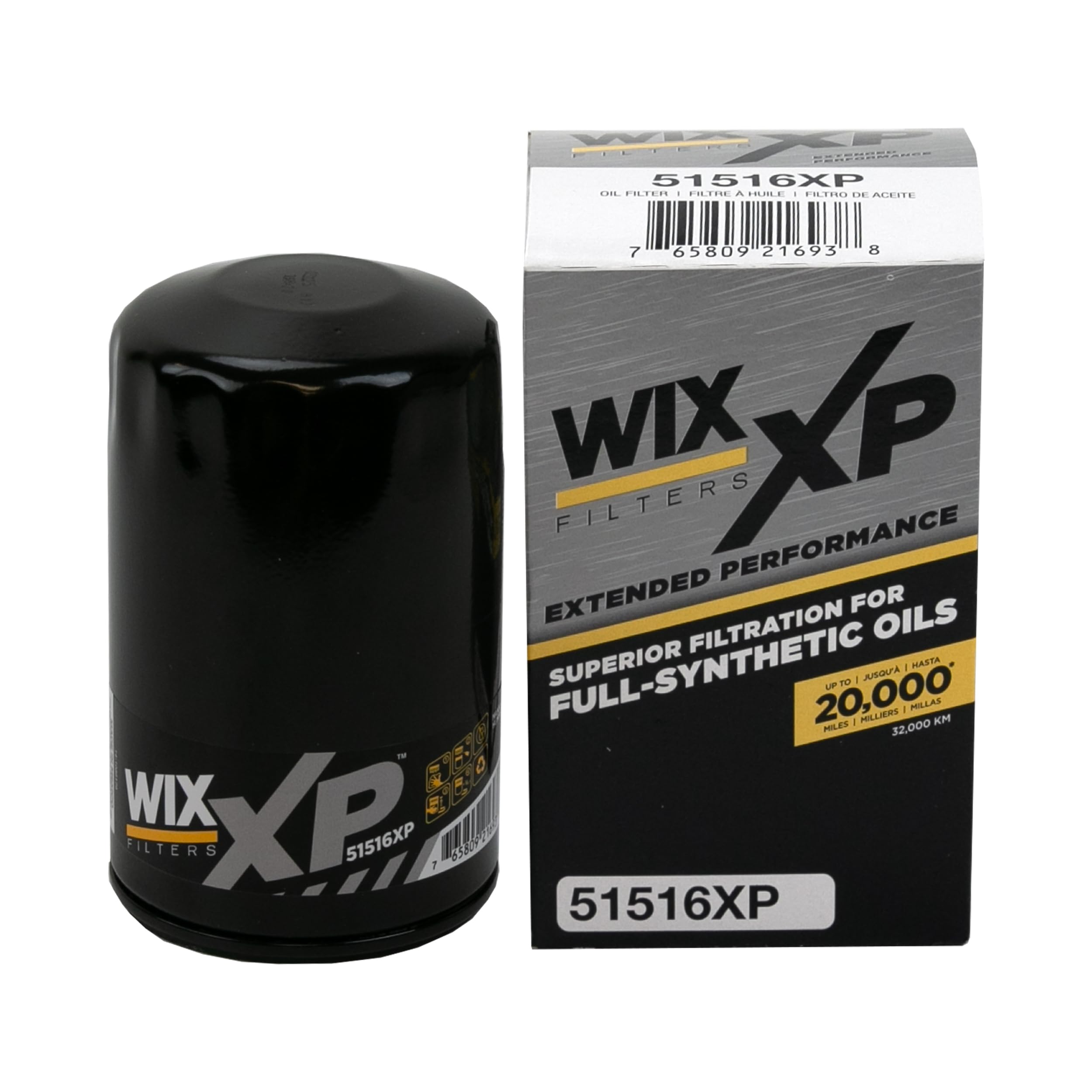 WIX XP Oil Filter Replacement 51516XP, Built for Synthetic Oil - Compatible With Ford/Lincoln/Mercury (81-09), Chrysler/Jeep/Mitsubishi (02-09), Various Mazda (94-15)