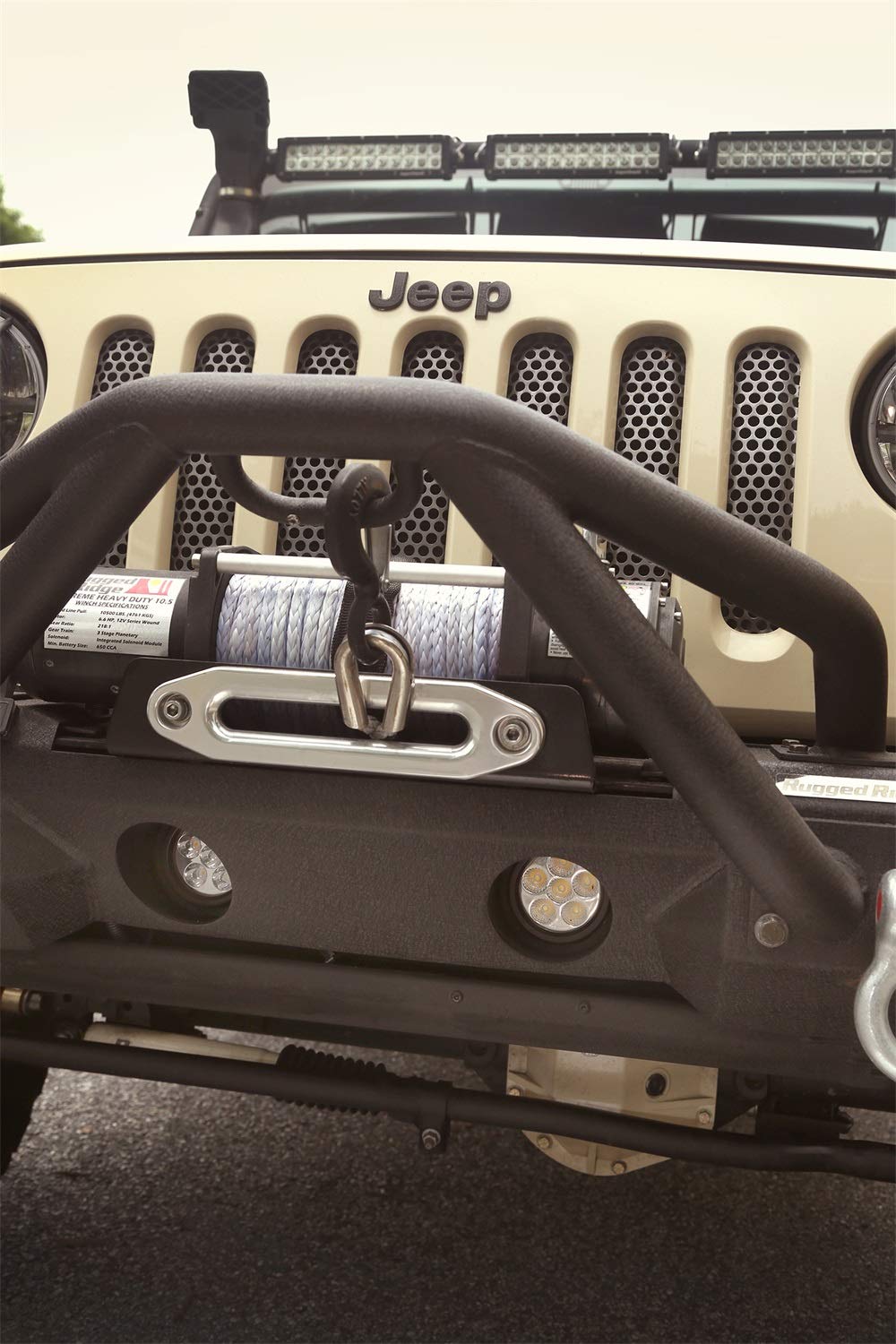 Rugged Ridge Jeep Wrangler JK Light Kit | Round 3.5" LED Lights, Circular Mounts | 11232.27 | Fits 2007-2018 Jeep Wrangler JK