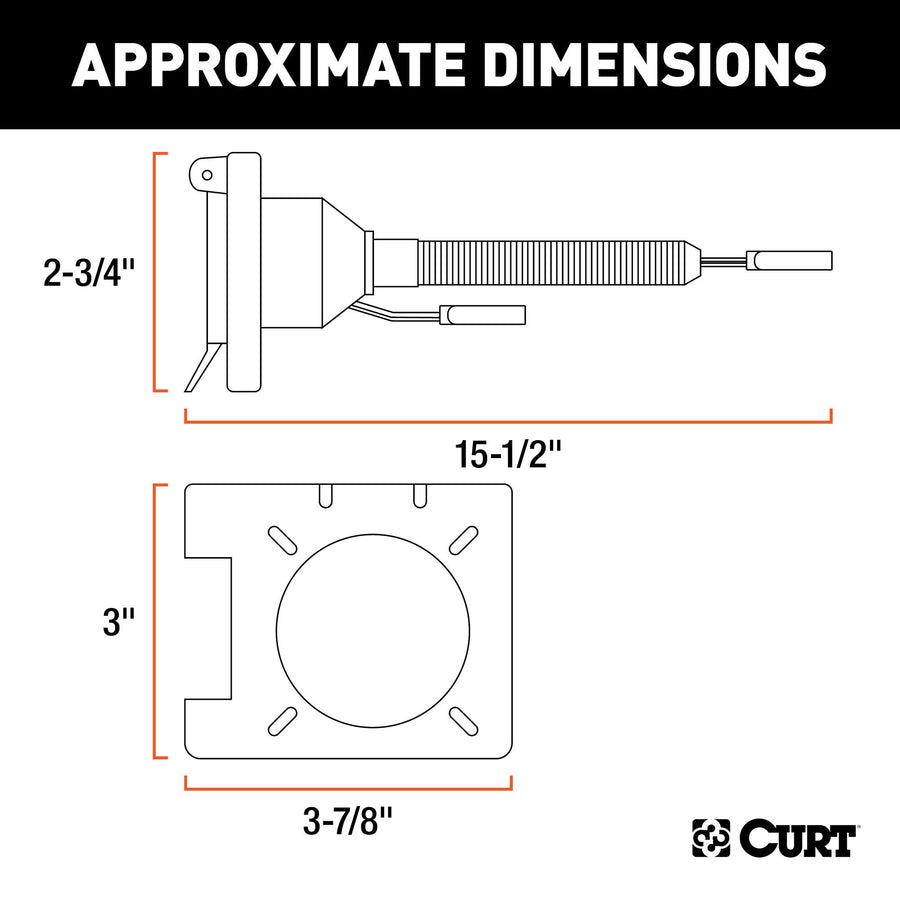 CURT Dual-Output 57604 4-Way Flat Vehicle-Side to 6-Way Round Trailer Wiring Adapter
