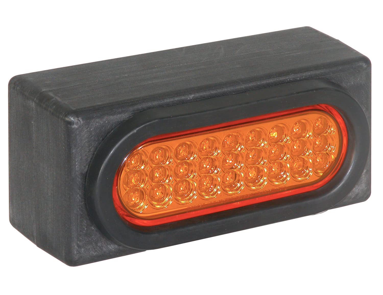 Single Oval Light Box Buyers Products LB383P, Black Polymer, 6-Inch DOT Light Mount, 3 x 8 x 3 in, Truck, Trailer & Snow Plow Lighting