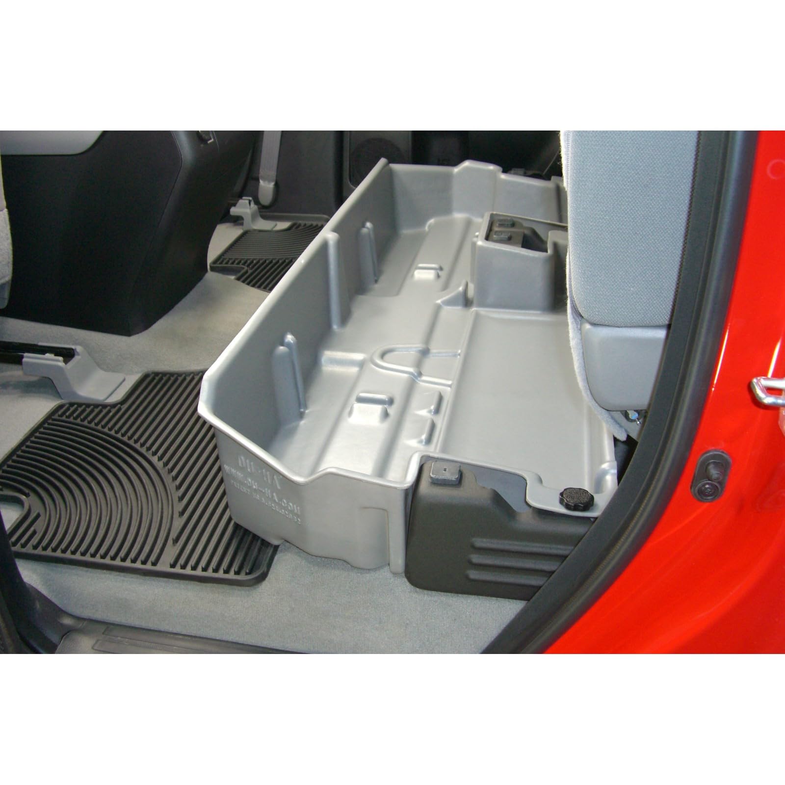 Under Seat Storage DuHa 60052 fits 2007-2021 Toyota Tundra Double Cab without Factory Subwoofer | Dark Gray Heavy-Duty Back Seat Organizer | Includes Dividers