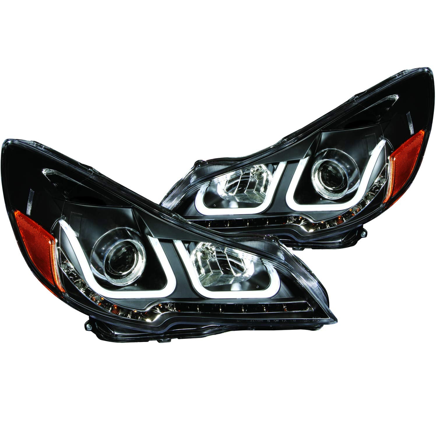 Black/Amber AnzoUSA Bar Style Projector Headlight for Subaru Outback