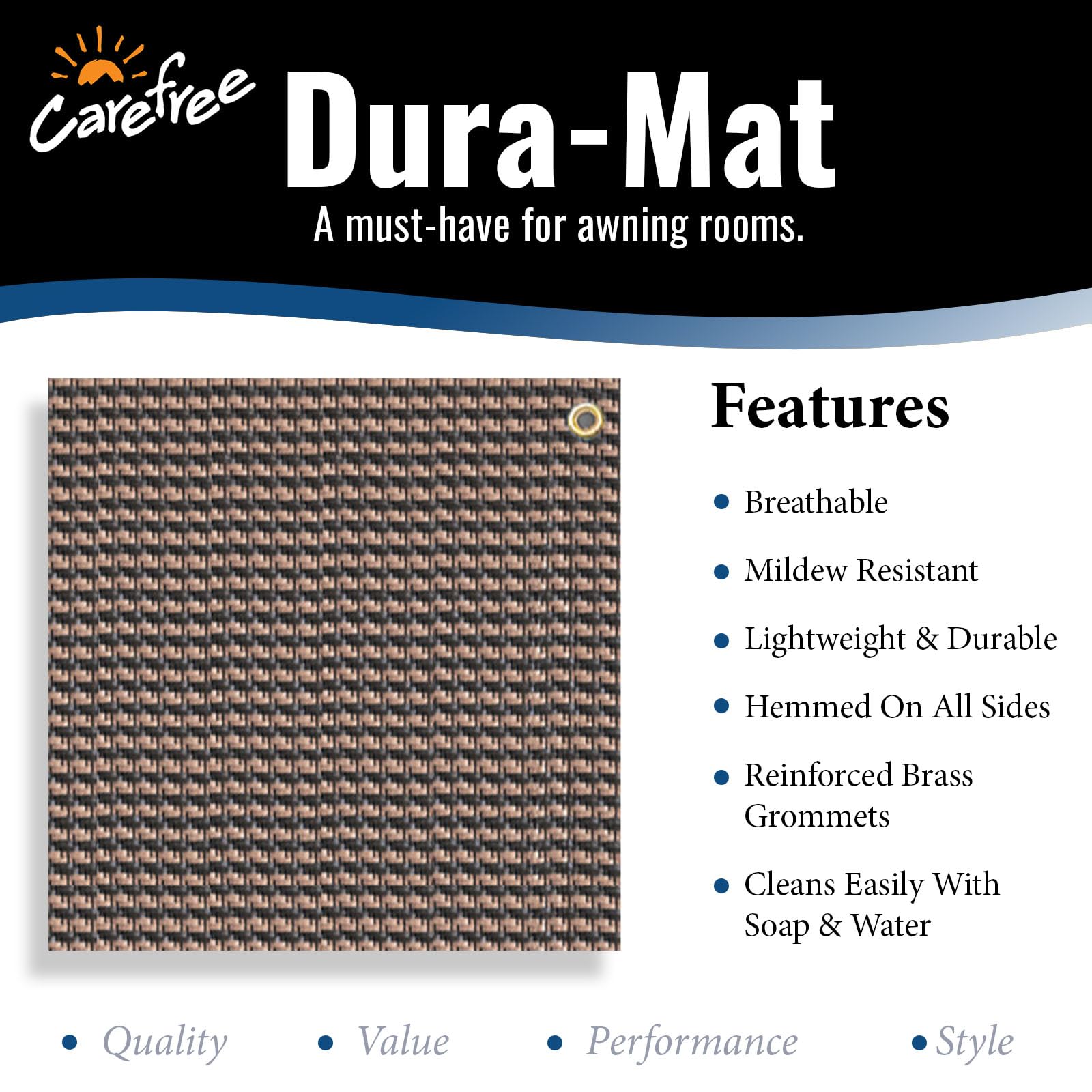 Brown Carefree 181272 8' x 12' Dura-Mat