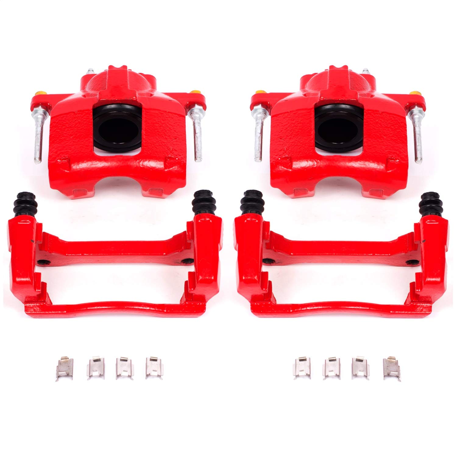 Power Stop S5044 High-Temp Red Powder Coated Front Pair of Calipers For Chrysler Town & Country | Dodge Grand Caravan Nitro | Jeep Liberty Wrangler | Ram C/V | VW Routan [Application Specific]