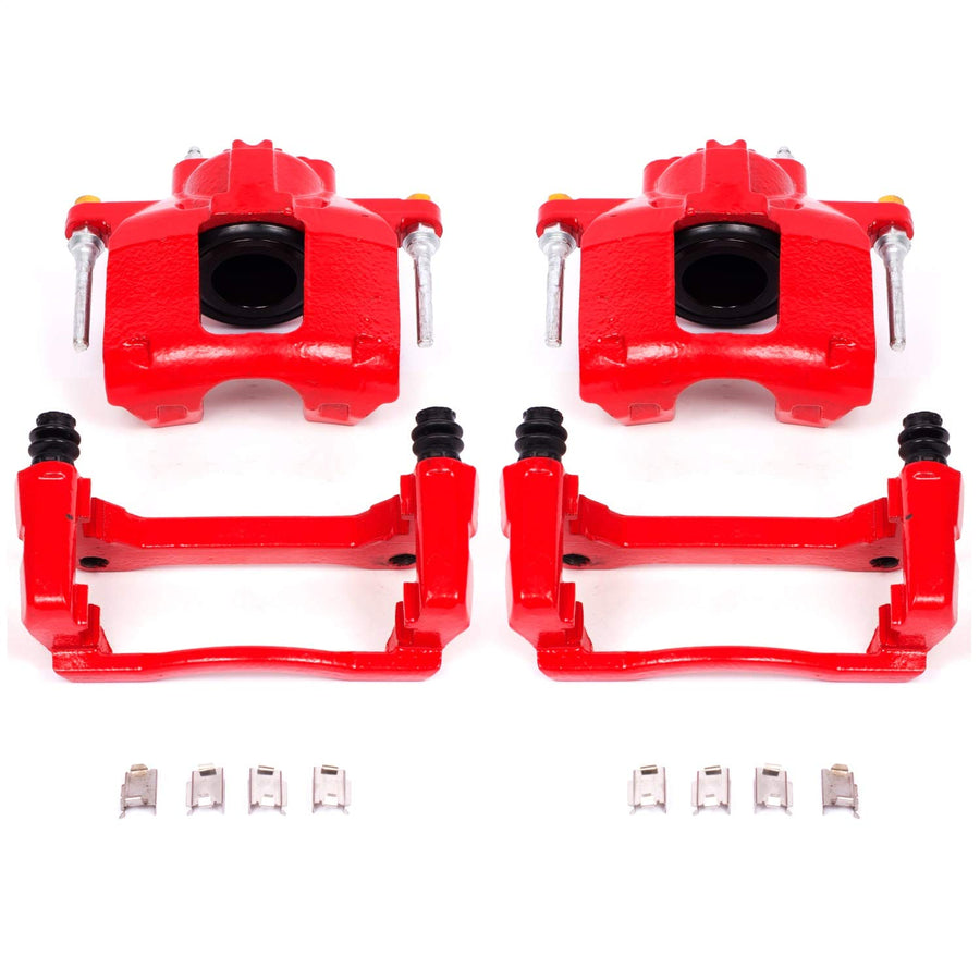 Power Stop S5044 High-Temp Red Powder Coated Front Pair of Calipers For Chrysler Town & Country | Dodge Grand Caravan Nitro | Jeep Liberty Wrangler | Ram C/V | VW Routan [Application Specific]