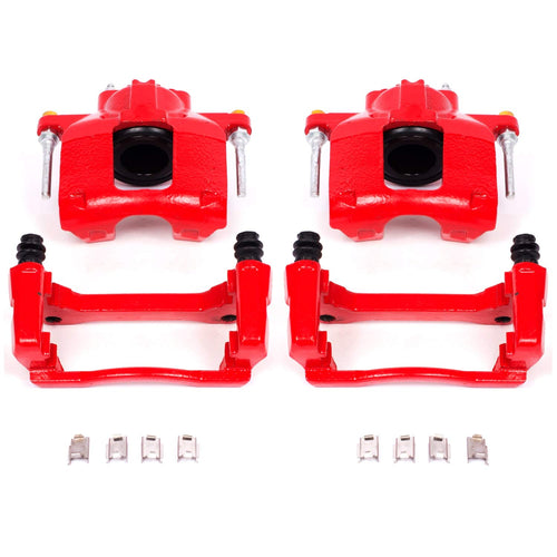 Power Stop S5044 High-Temp Red Powder Coated Front Pair of Calipers For Chrysler Town & Country | Dodge Grand Caravan Nitro | Jeep Liberty Wrangler | Ram C/V | VW Routan [Application Specific]