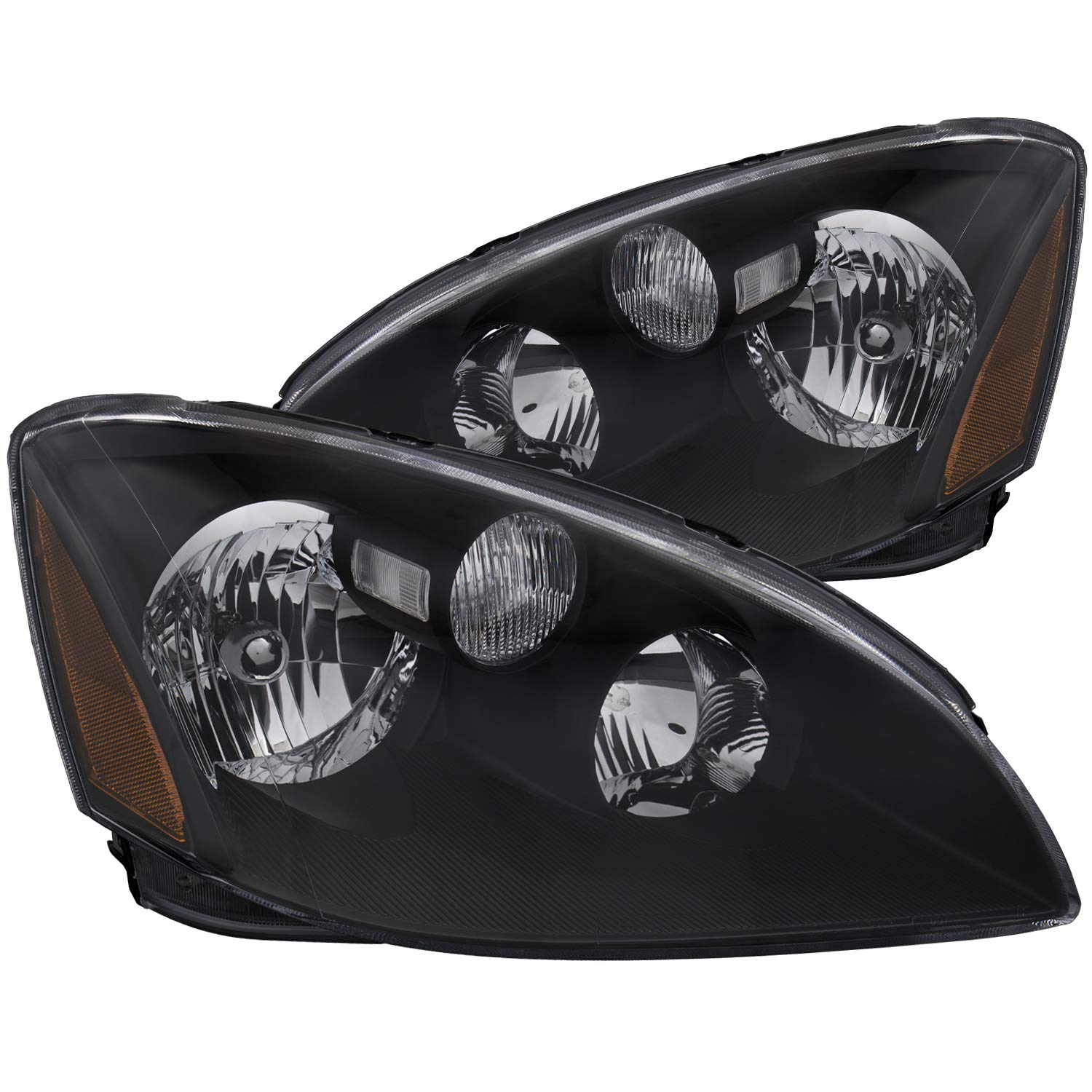 Nissan Altima Anzo USA 121109 Crystal Black Headlight Assembly - (Sold in Pairs)