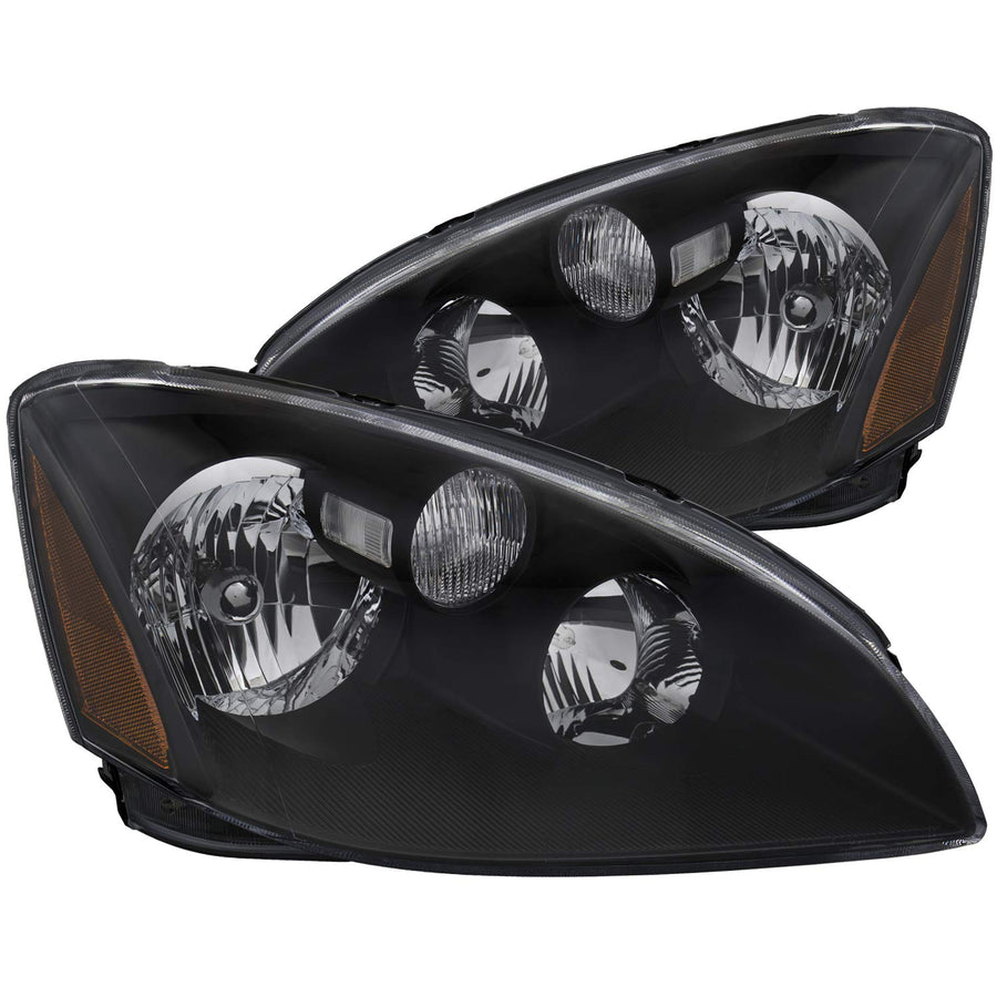 Nissan Altima Anzo USA 121109 Crystal Black Headlight Assembly - (Sold in Pairs)