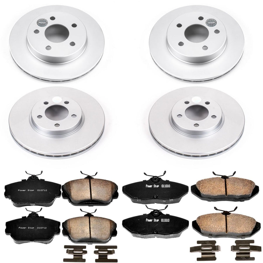 Power Stop Front and Rear CRK1319 Coated Brake Rotors and Z17 Ceramic Brake Pads Kit