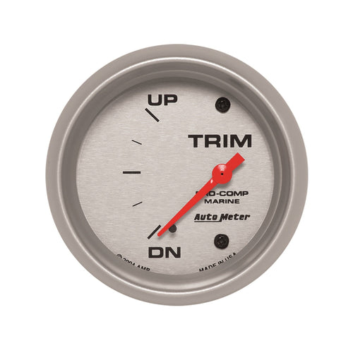 Gauge AutoMeter 200767-33 Trim Level (Marine Silver Ultra-Lite 2 5/8", 0Ωdown-90Ωup, Electric, Marine Silver)