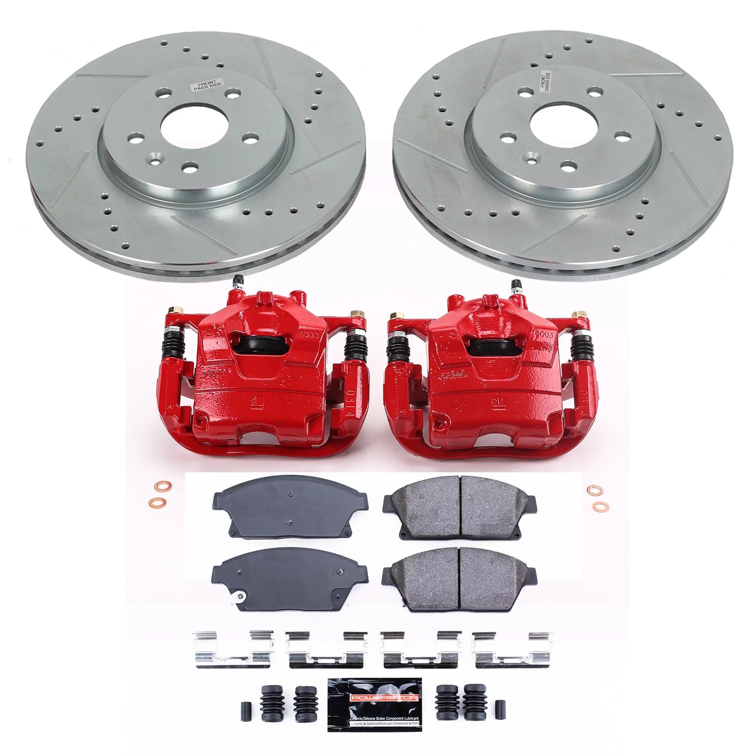 Power Stop Z23 KC6793 Evolution Sport Front Brake Caliper Kit- Brake Rotors, Brake Pads and Brake Calipers For Buick Encore 2013-2017 [Model Specific]