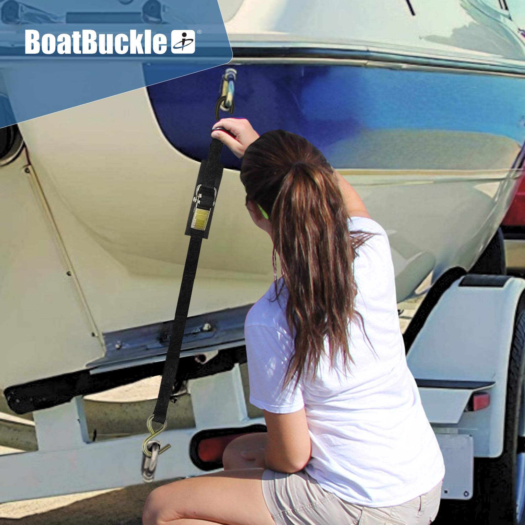 Kwik-Lok BoatBuckle Transom Tie-Down (1-Inch x 4-Feet, Black)