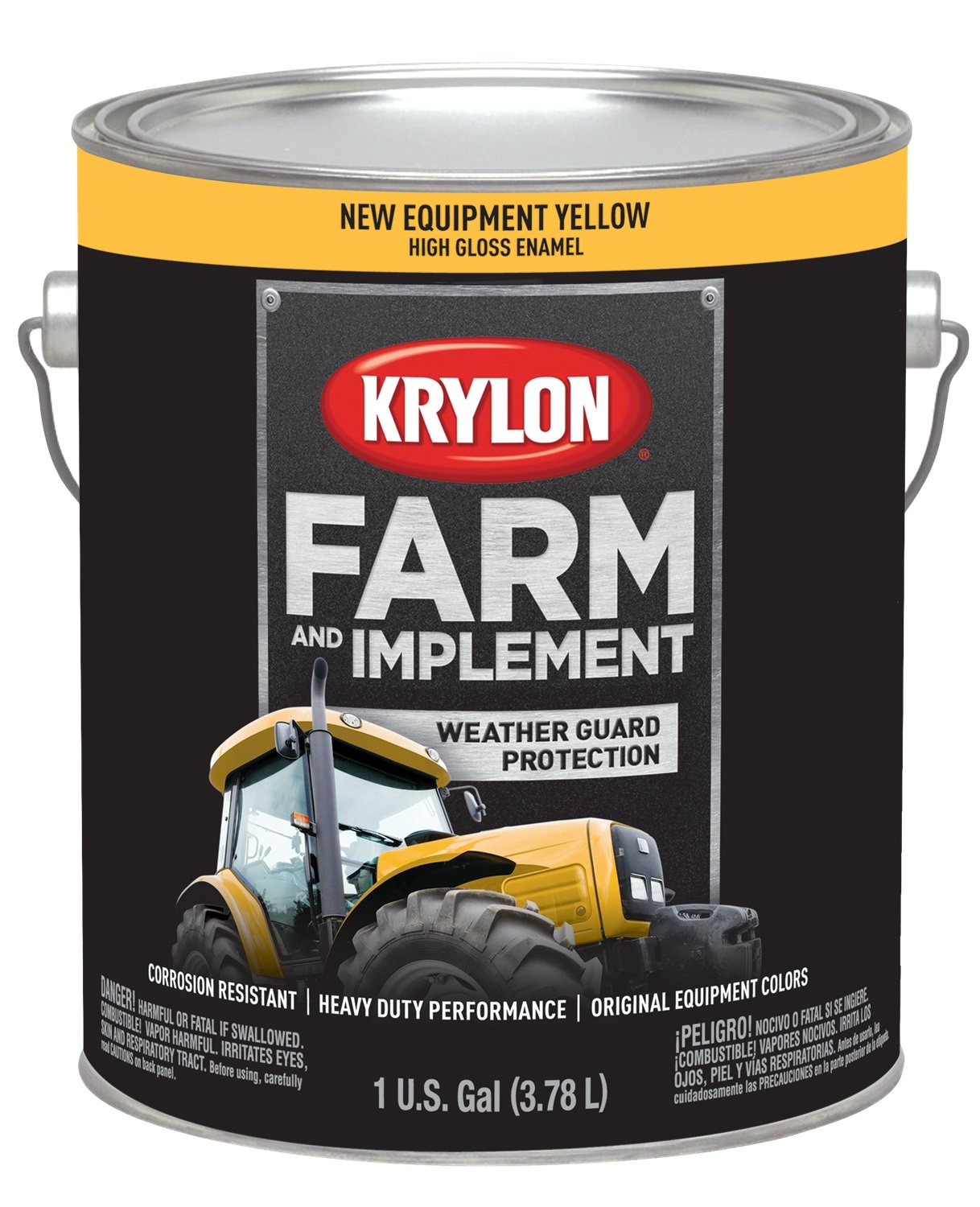 Krylon® Farm & Implement 1974 Brush, High Gloss, New Equipment Yellow, 1 Gallon Architectural Paints, Cat