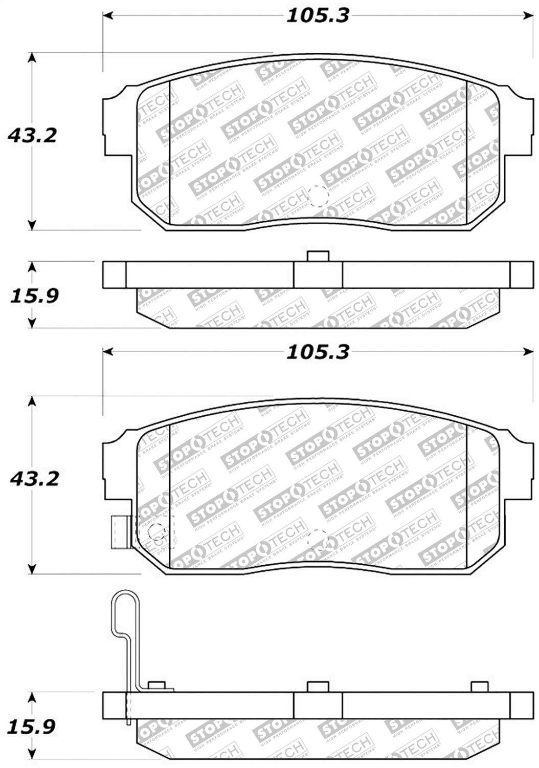 Brake Pads StopTech 305.09000 Street Select with Hardware