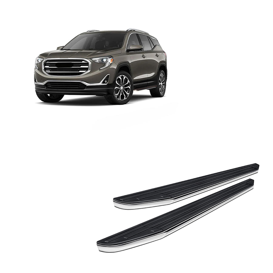 Premium Black Horse Running Boards Black Compatible with 2018-2023 GMC Terrain|2018-2023 Chevrolet Equinox-PR-G769