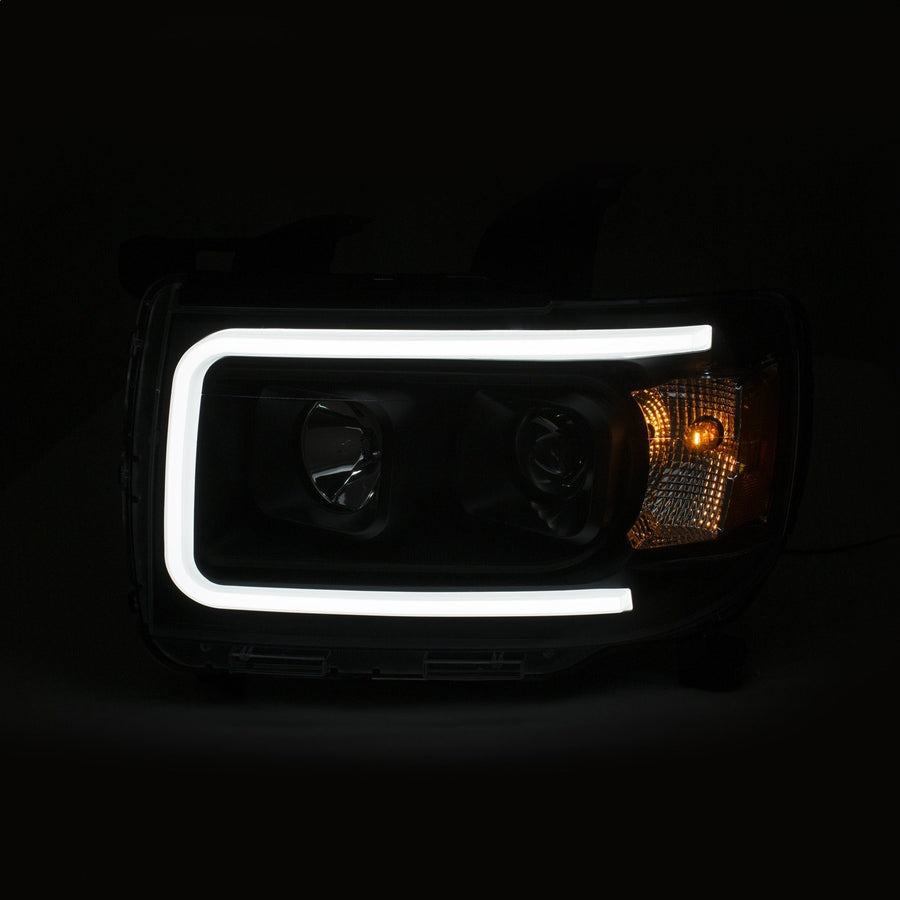 GMC CANYON AnzoUSA 15-18 PROJECTOR PLANK STYLE HEADLIGHT BLACK W/AMBER