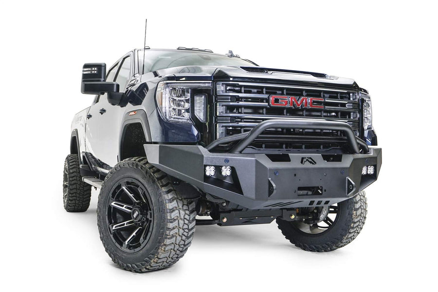 Fab Fours Full Width GM20-A5052-B Premium Raw Front Winch HD Bumper with Pre-Runner Guard