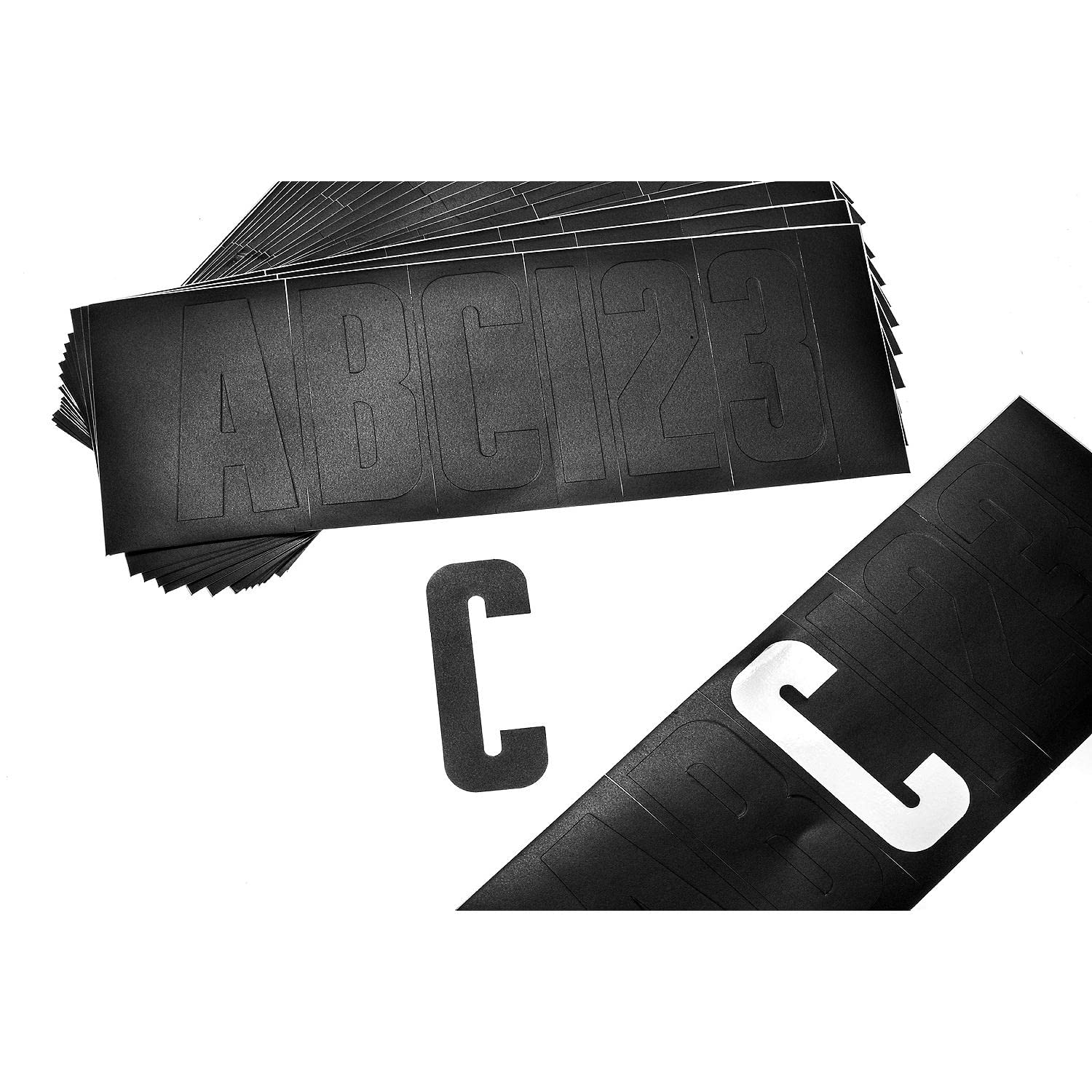 148-Piece Attwood 14142-7 Waterproof Vinyl Boating Letter and Number Kit, Black Finish