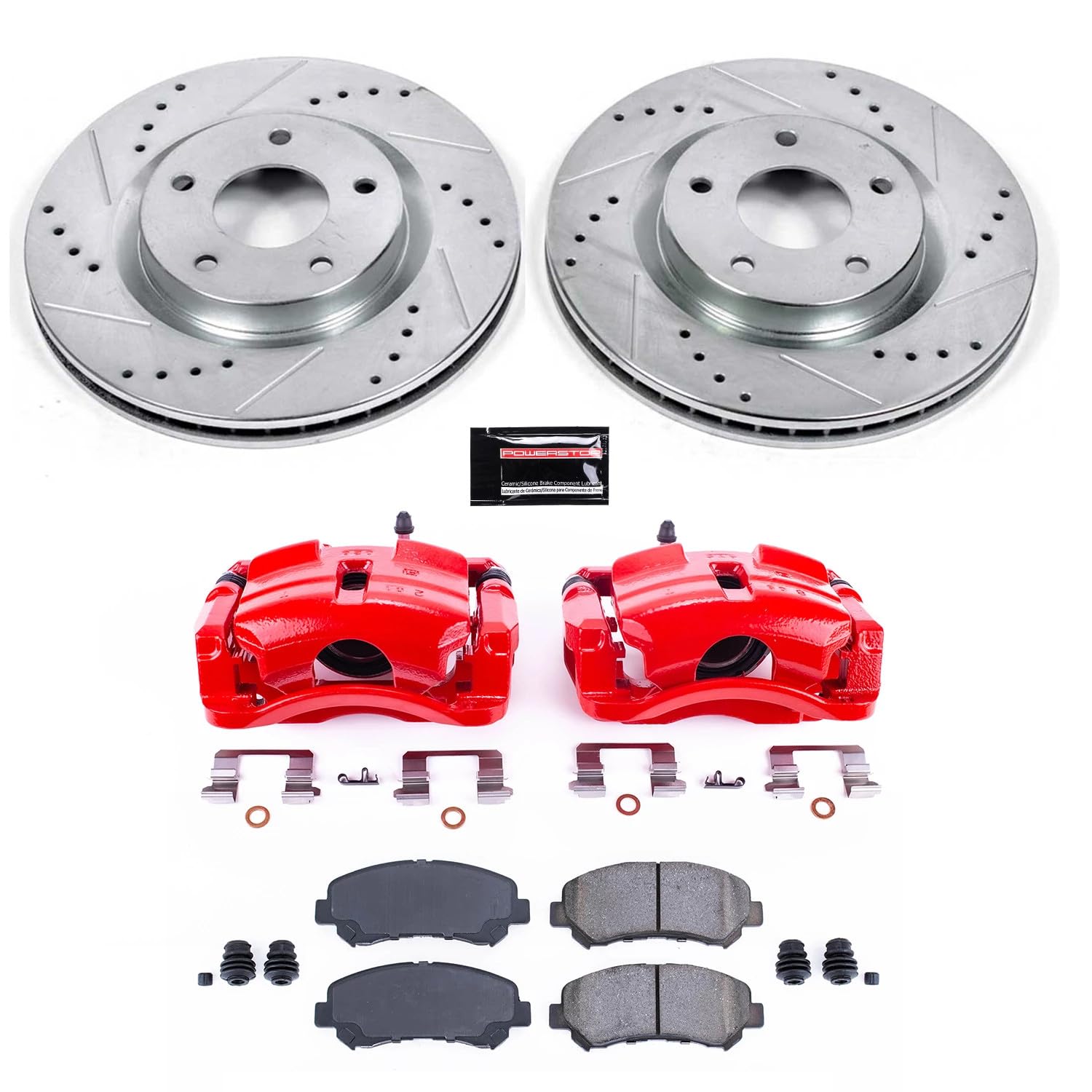 Power Stop Z23 Evolution Sport Front Brake Caliper Kit- Brake Pads, Brake Rotors and Brake Calipers