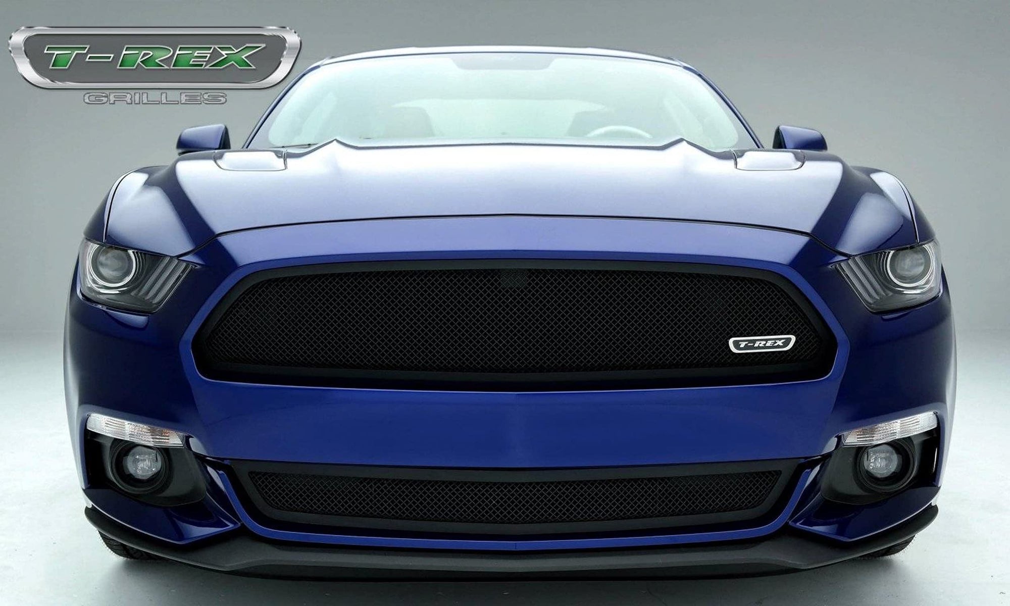 2015-2017 Mustang GT T-Rex Grilles Upper Class Series Main Grille, Black, 1 Pc, Overlay, Full Opening - PN #51530