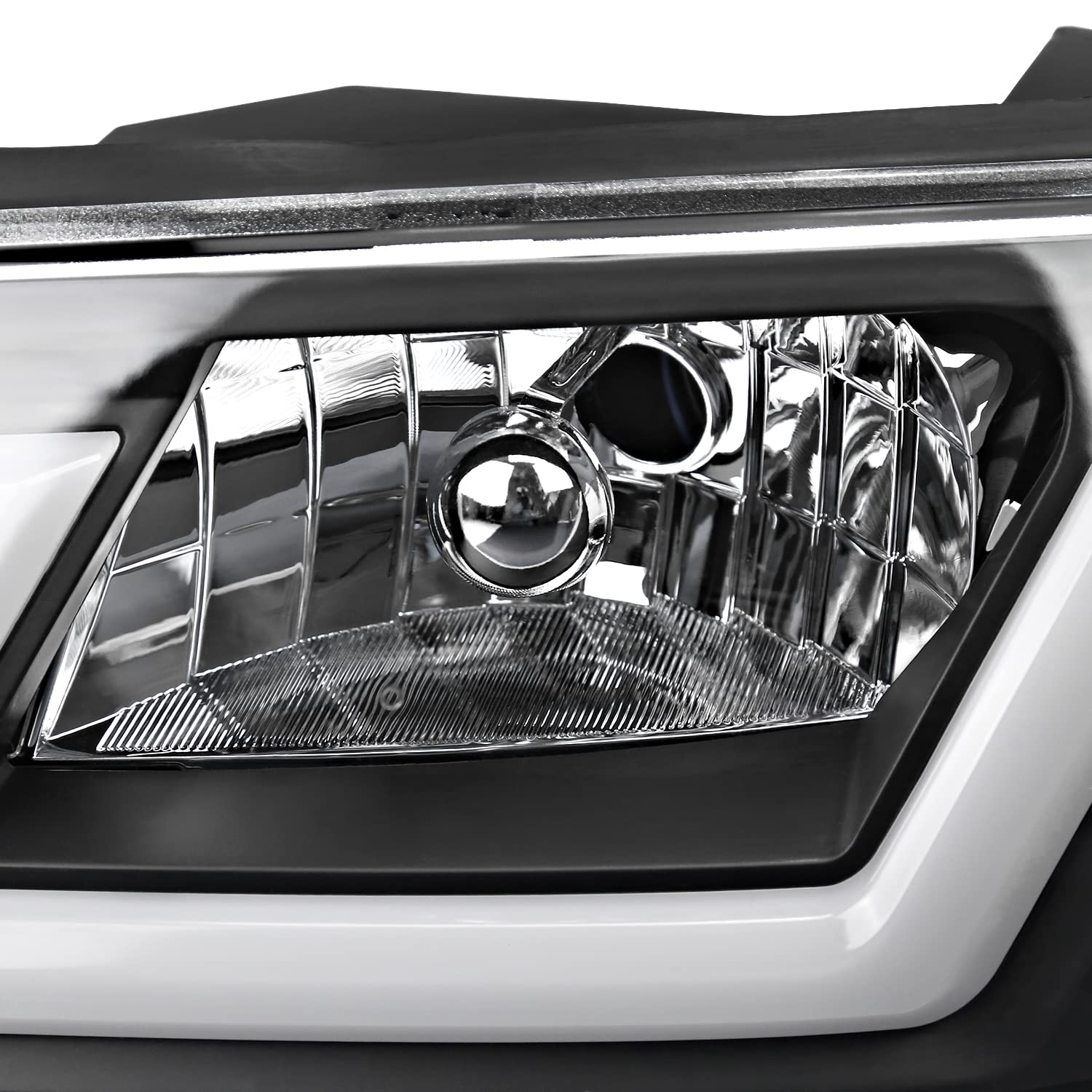 Black LED Tube Headlights SPEC-D TUNING Compatible with 2000-2005 Chevy Impala, Left + Right Pair Headlamps Assembly