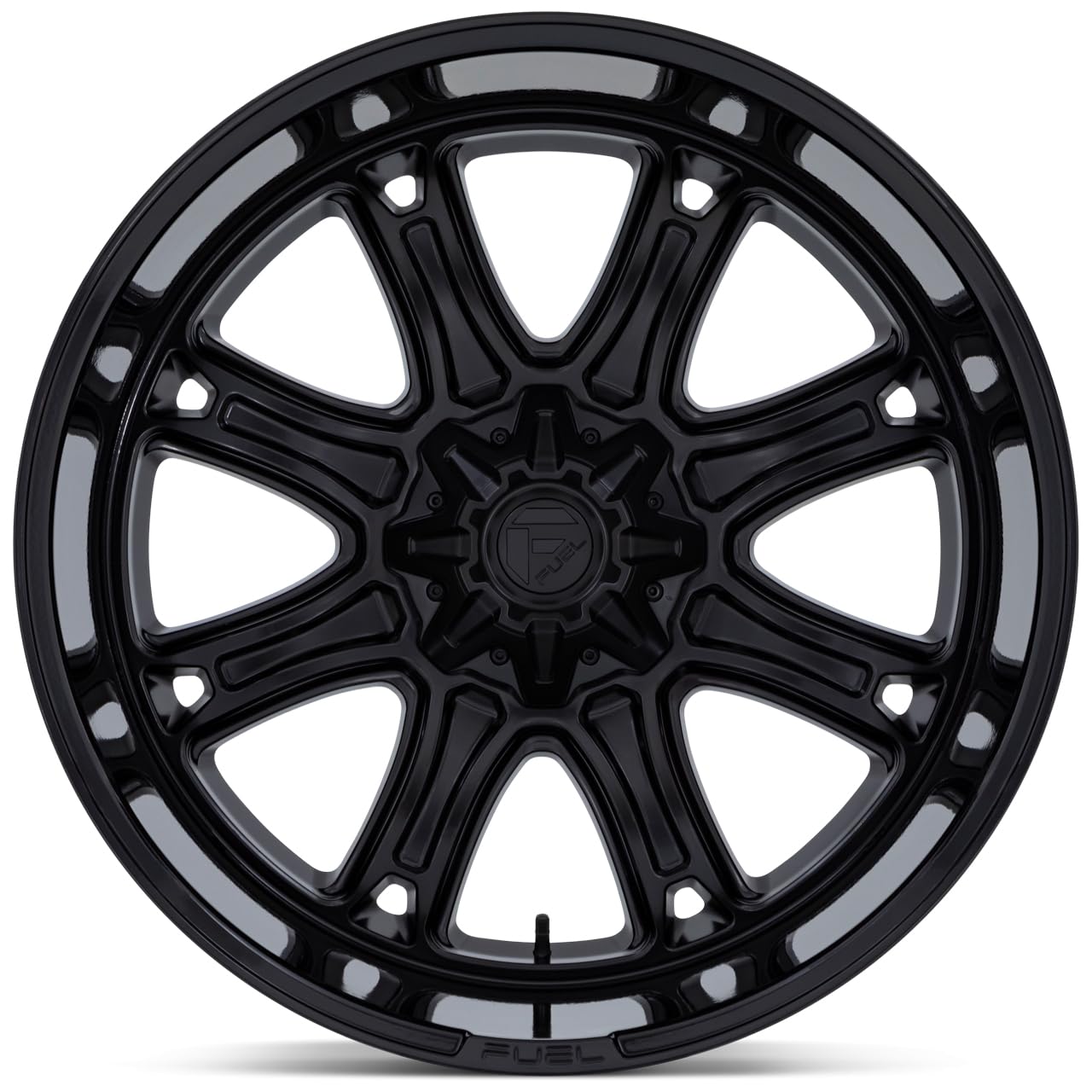 DARKSTAR FUEL OFF-ROAD 20X9 8X180 5.04 1mm MATTE BLACK WITH GLOSS BLACK LIP - FC853MB20908801