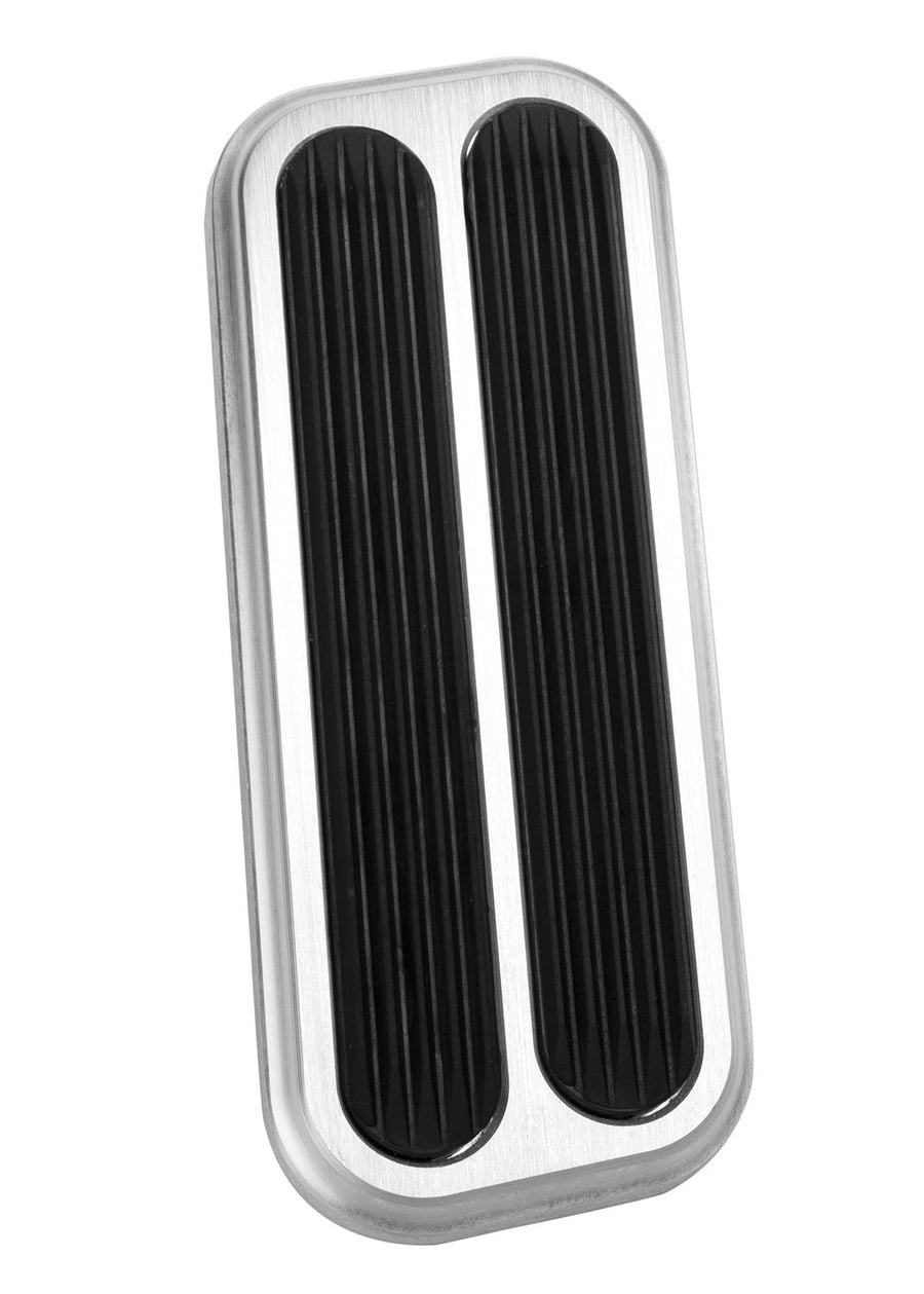 Lokar Brushed Aluminum BAG-6182 Curved Billet Aluminum Power Brake Pad with Rubber Insert